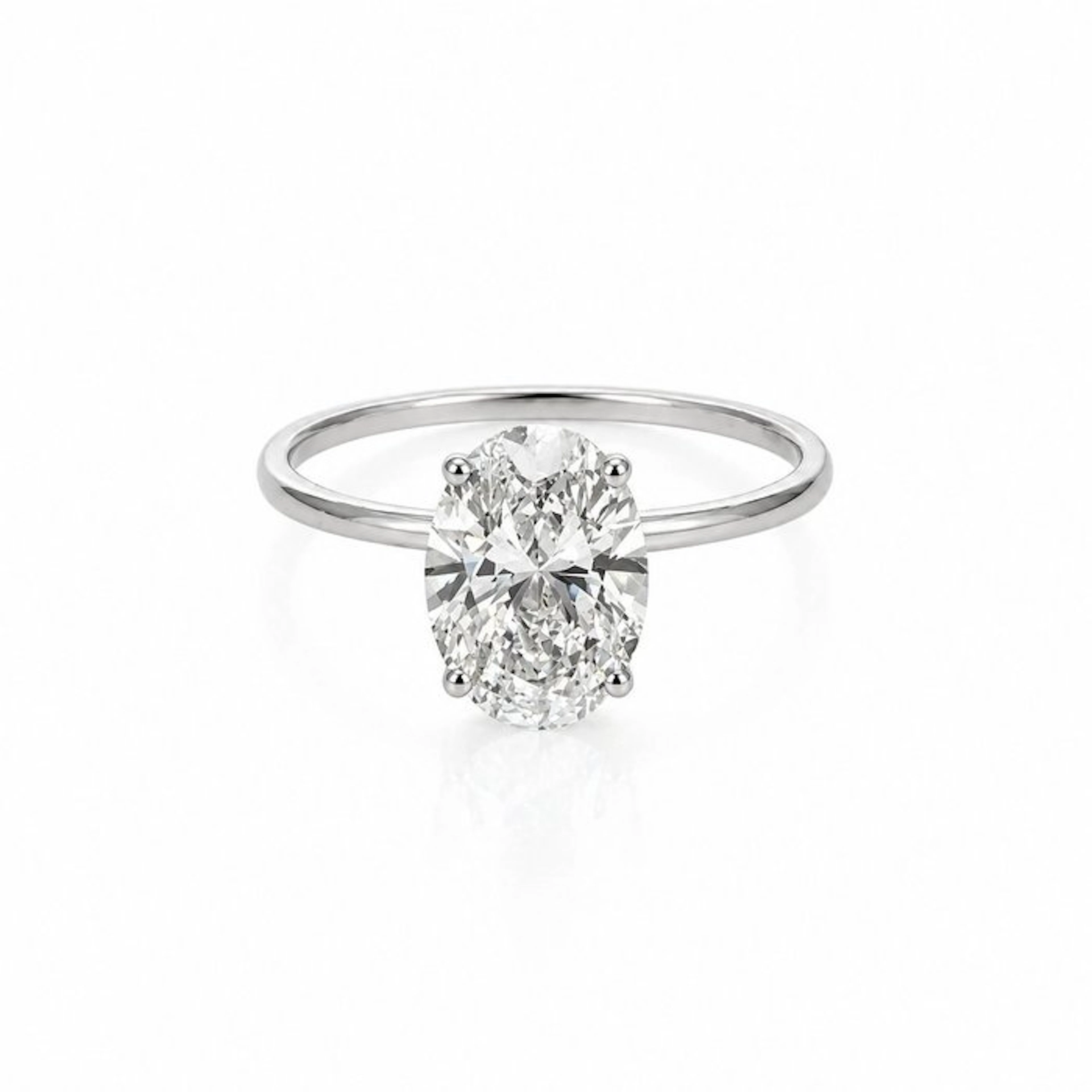 No reserve price - Ring - 14 kt. White gold - 2.04ct. tw. Diamond (Lab-grown)
