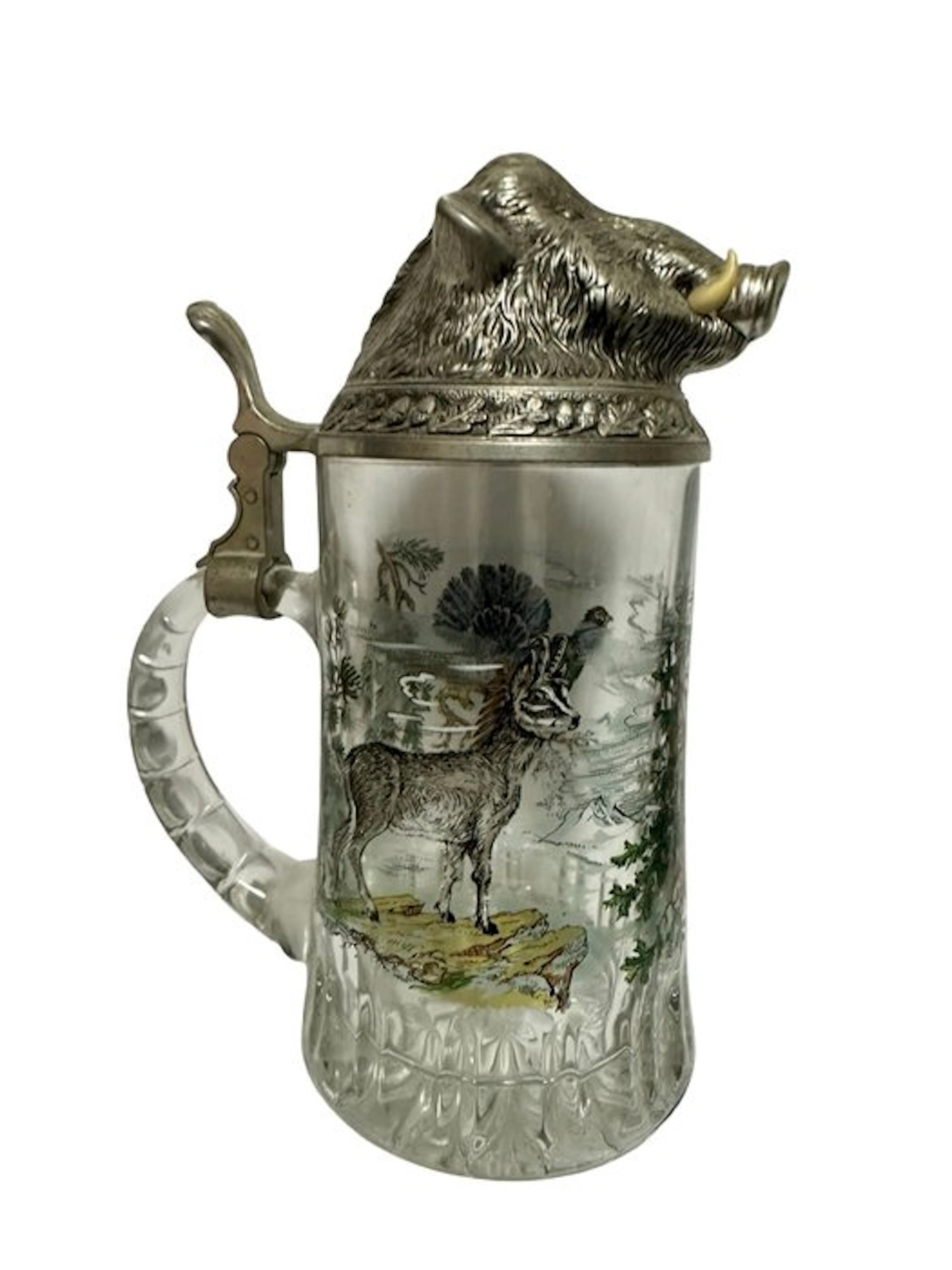 DMF-Germany 1970 - Peltro - Beaker - Peltro-Vetro - Hunter - Wild Boar - Boar