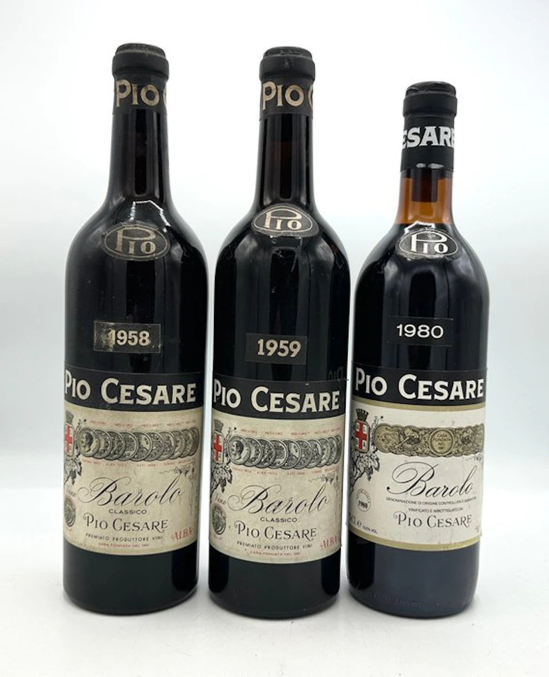 1958 , 1959 & 1980 Pio Cesare - Barolo - 3 Bottles (0.72L)