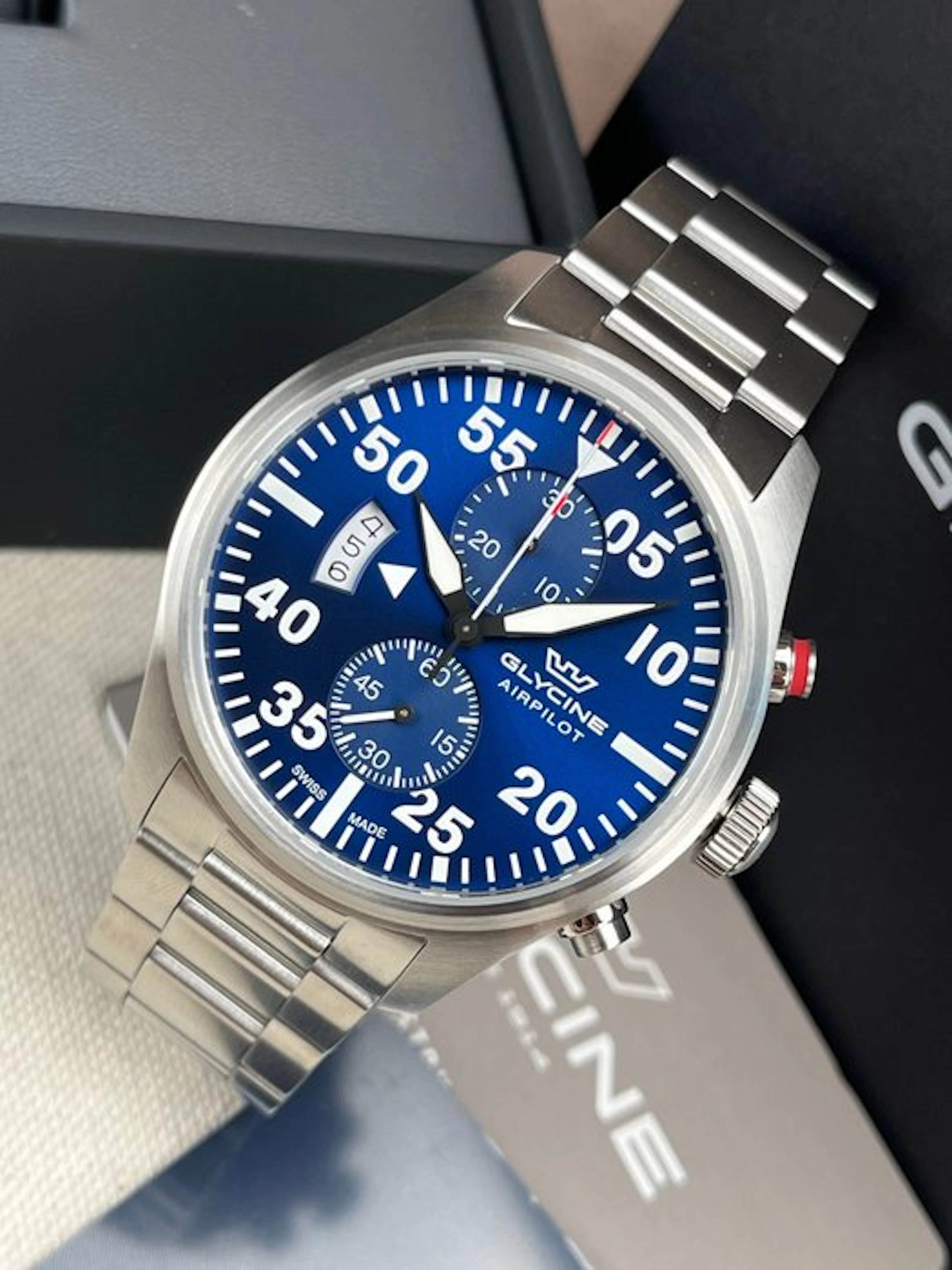 Glycine - Airpilot Chronograph Date Blue - GL0354 - Men - 2020-2025