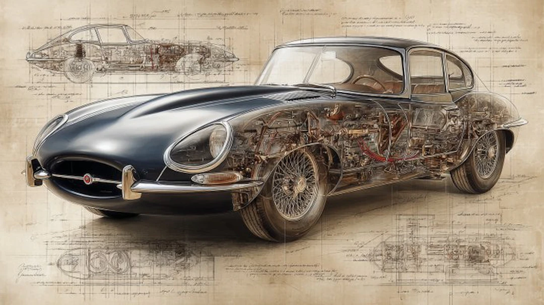 CREATIVE_HUB - Jaguar E 1965 according to Da Vinci's vision