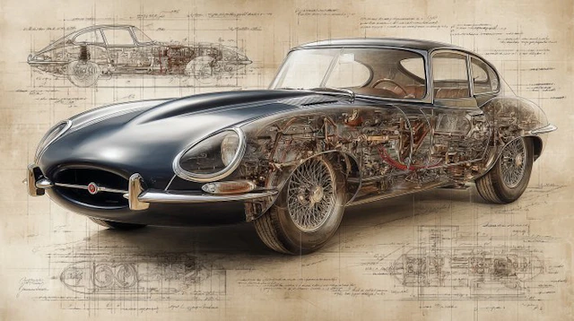 CREATIVE_HUB - Jaguar E 1965 according to Da Vinci's vision