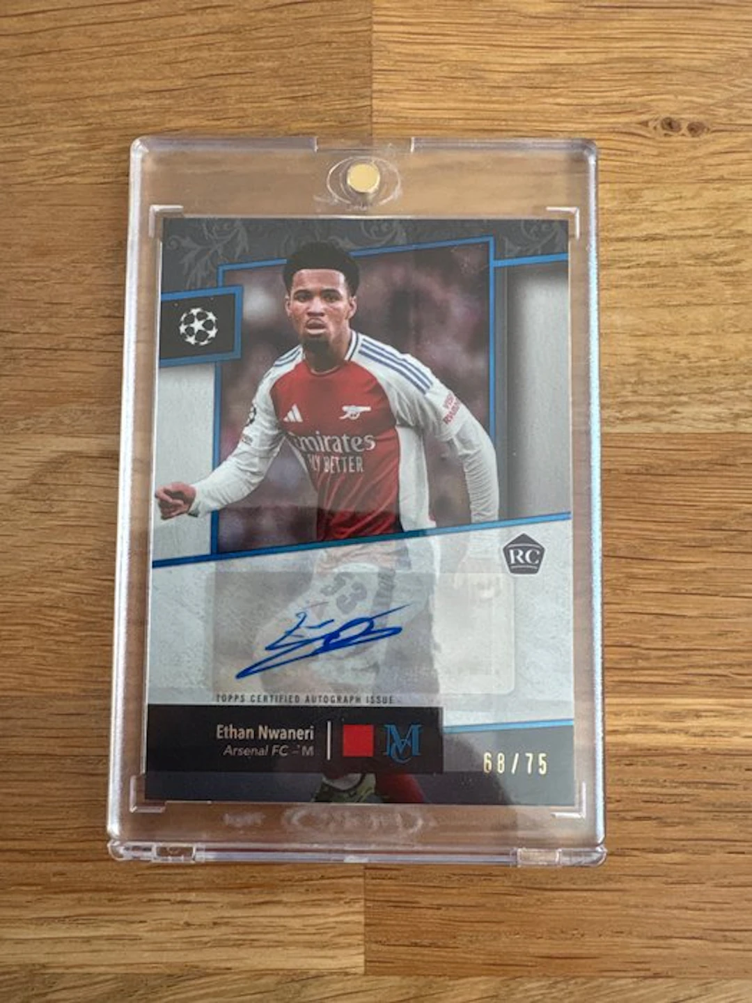 2024/25 Topps Museum Collection UEFA Ethan Nwaneri RC /75 Autographed card