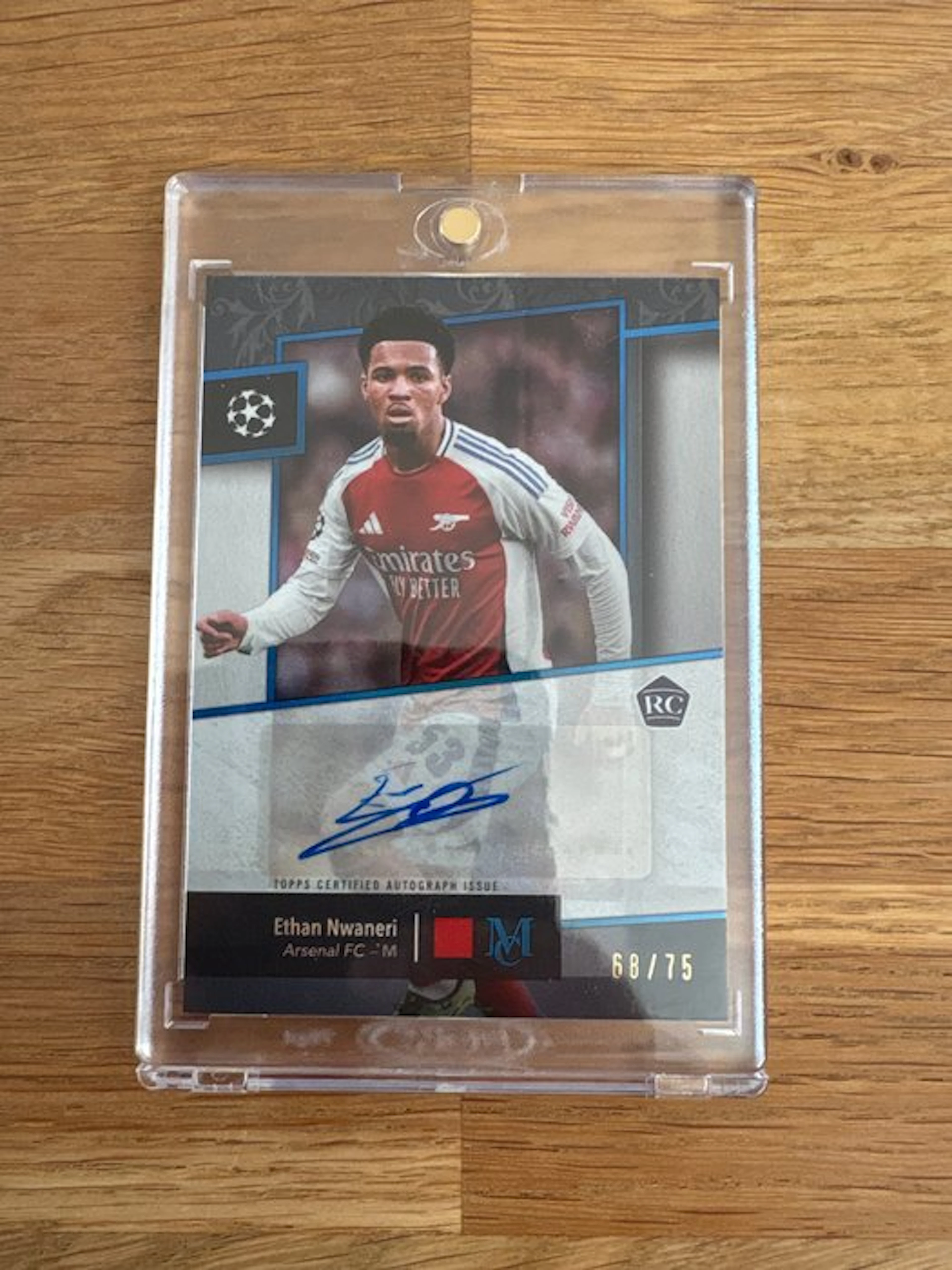 2024/25 Topps Museum Collection UEFA Ethan Nwaneri RC /75 Autographed card