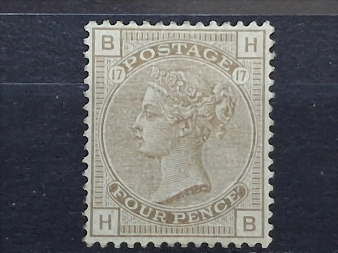 Great Britain 1880 - Queen Victoria, SG 160, plate 17, 6d grey-brown, Unused.