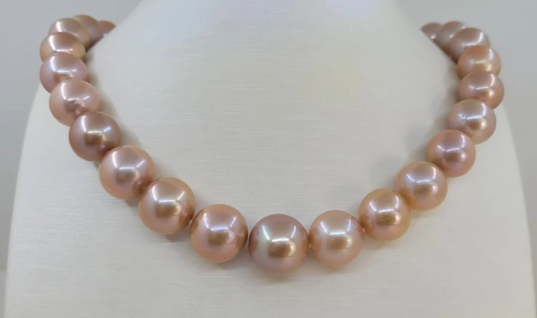 Necklace - 14 kt. White gold - 13x16mm Edison Pearls