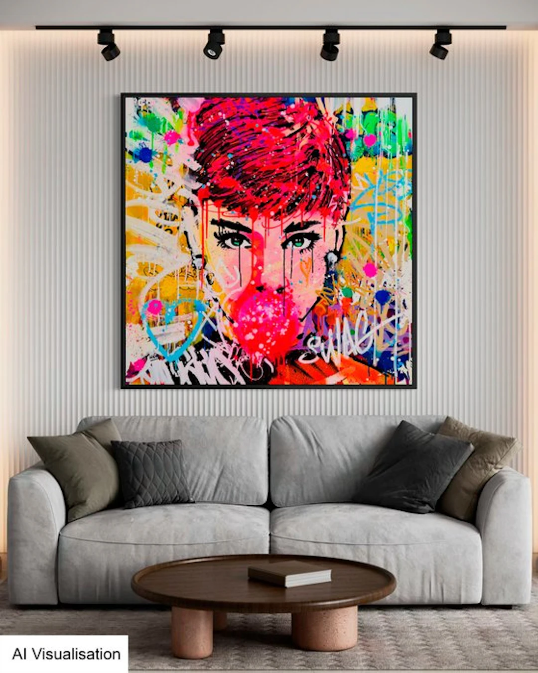 HÖK (1984) - Audrey Hepburn With Graffiti & Tag's - Square Extra Large XXL