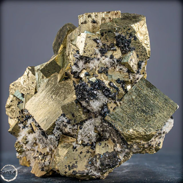 Rare AAA++ Natural Golden Pyrite and Galena Crystalcluster- 2496.25 g