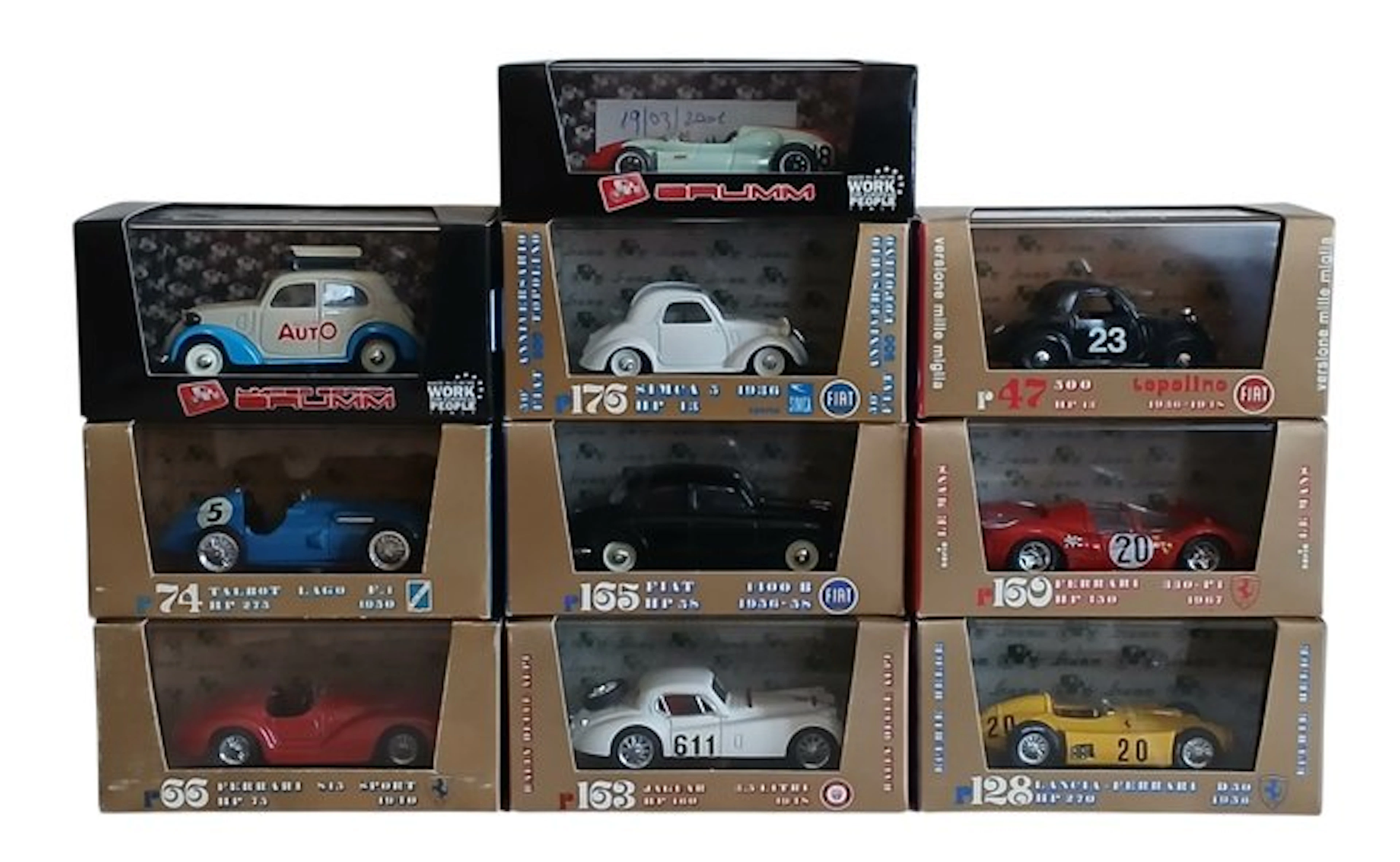 Brumm 1:43 - Model car (10) - Lotto con 10 Modelli Brumm
