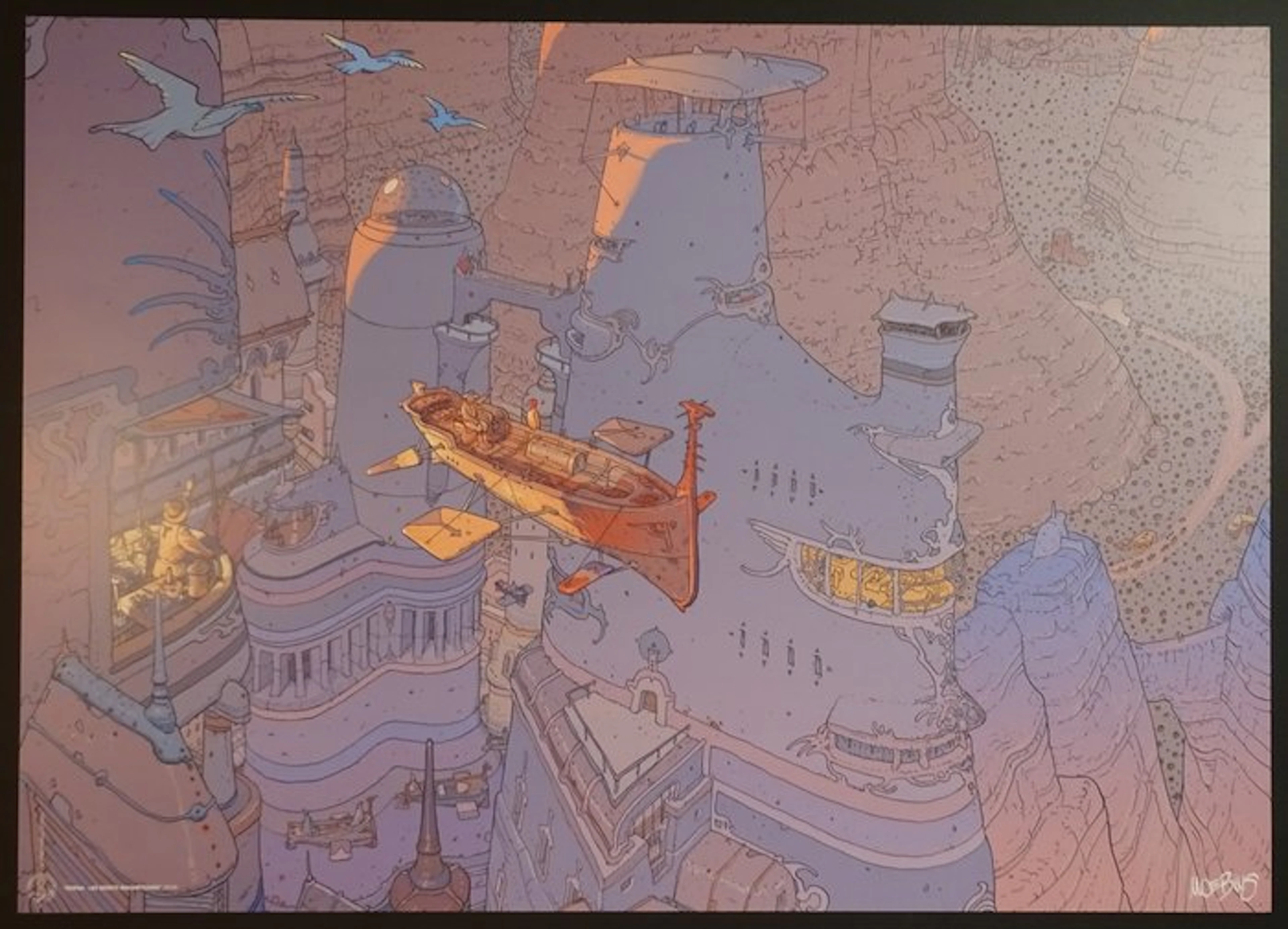Moebius - 1 Offset Print - Edena - Les monts magnétiques