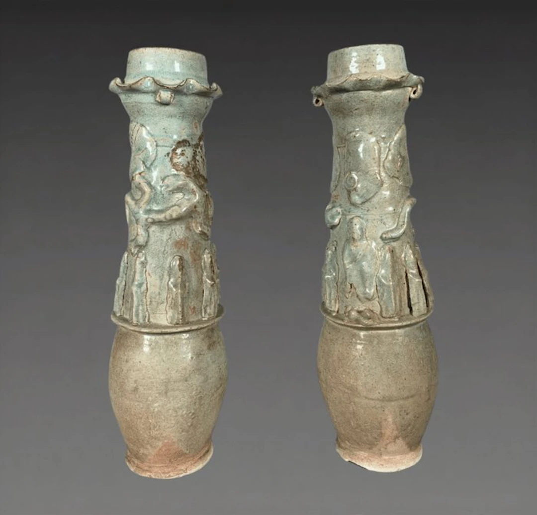 Ancient Chinese Stoneware Pair of Vases - Song Dynasty (960 - 1127 A.D) - 50 cm