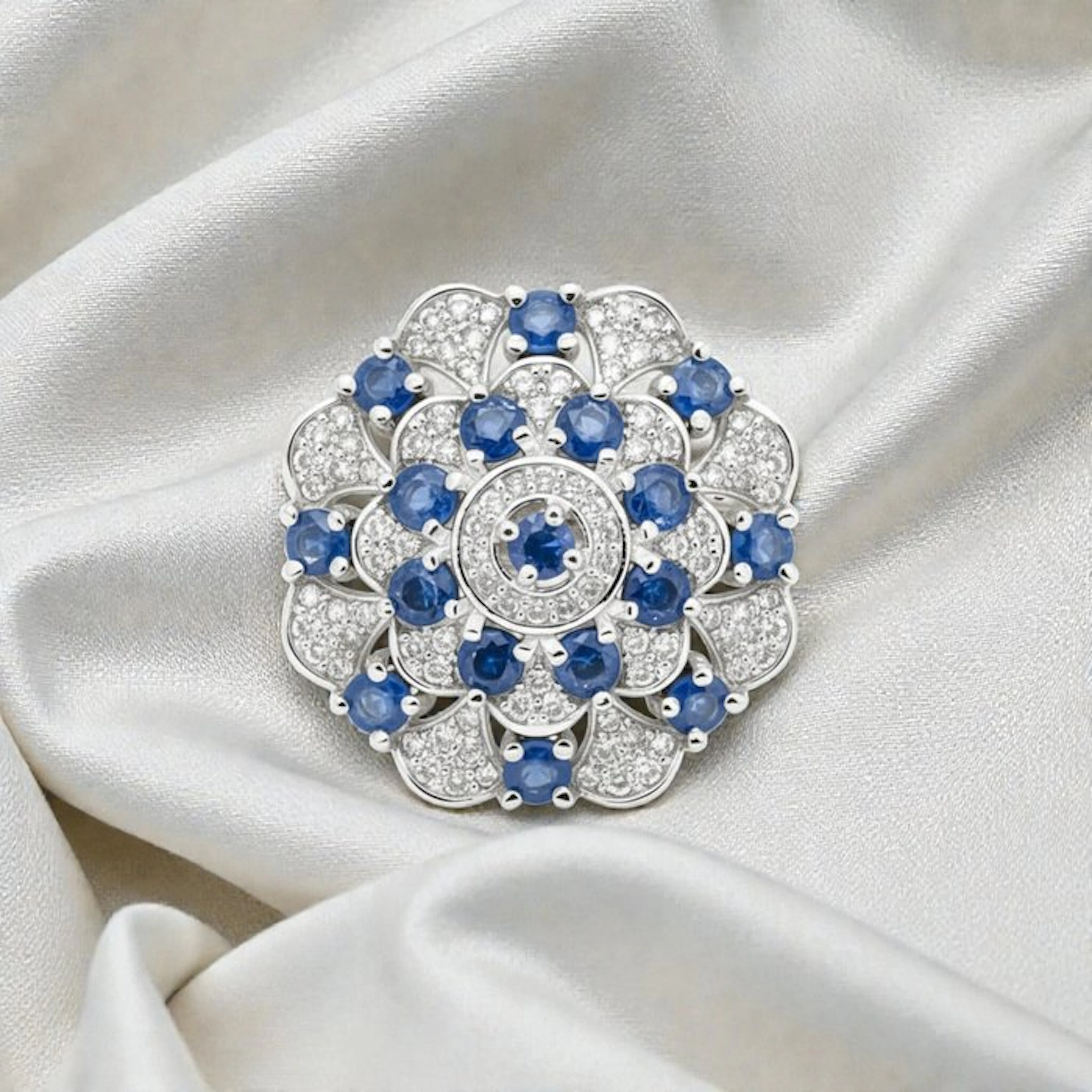 No reserve price - Ring Gold-plated Sapphire - Topaz - 18kt Gold Plated