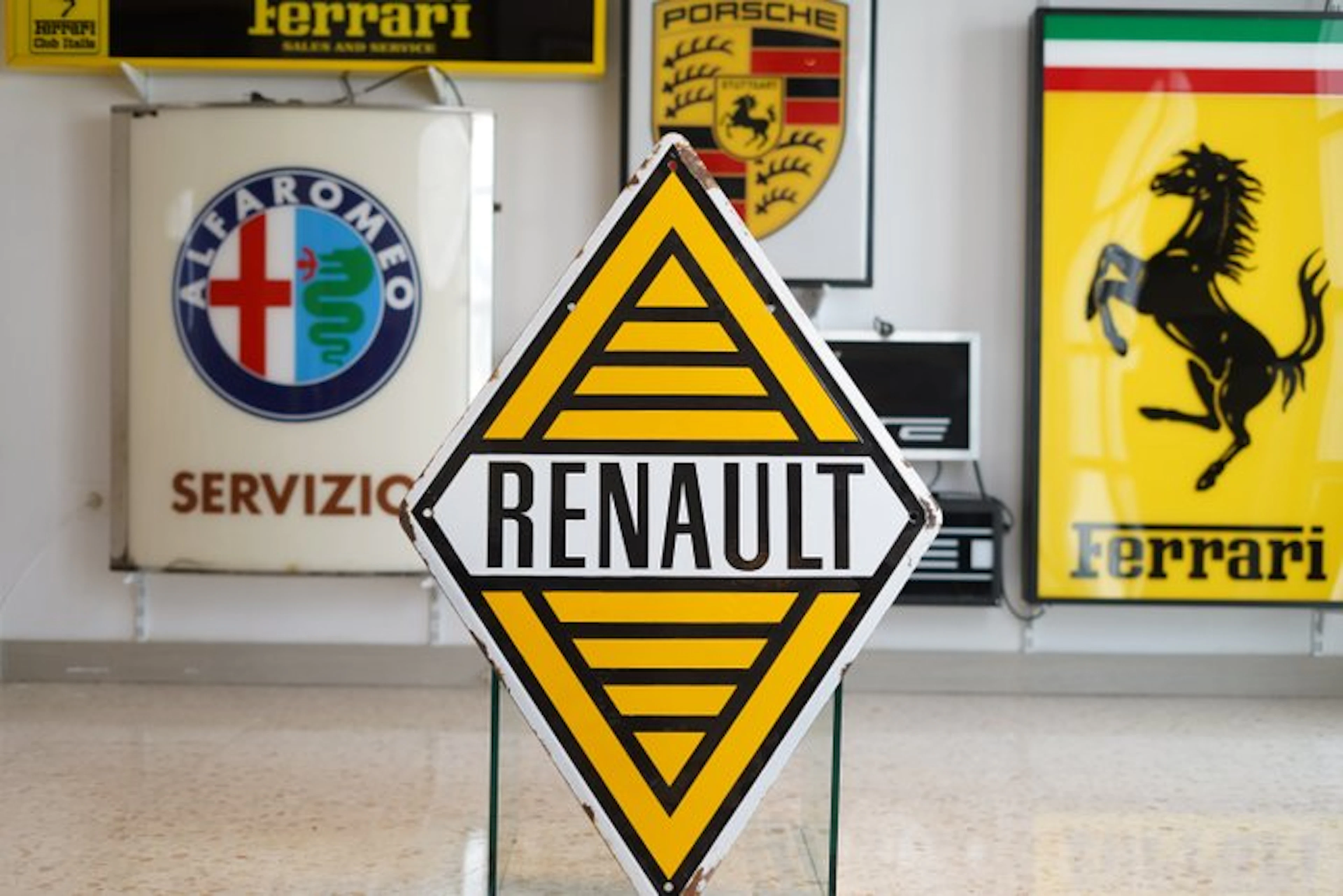 Renault - Renault diamond enamel sign - Sign - Enamel, Metal