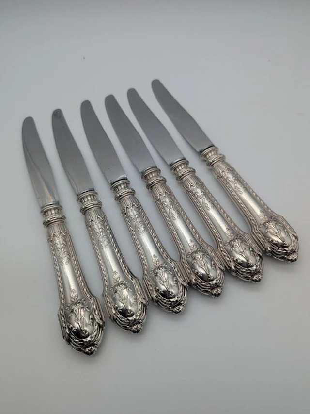 Table knife (6) - Silverplated, Steel