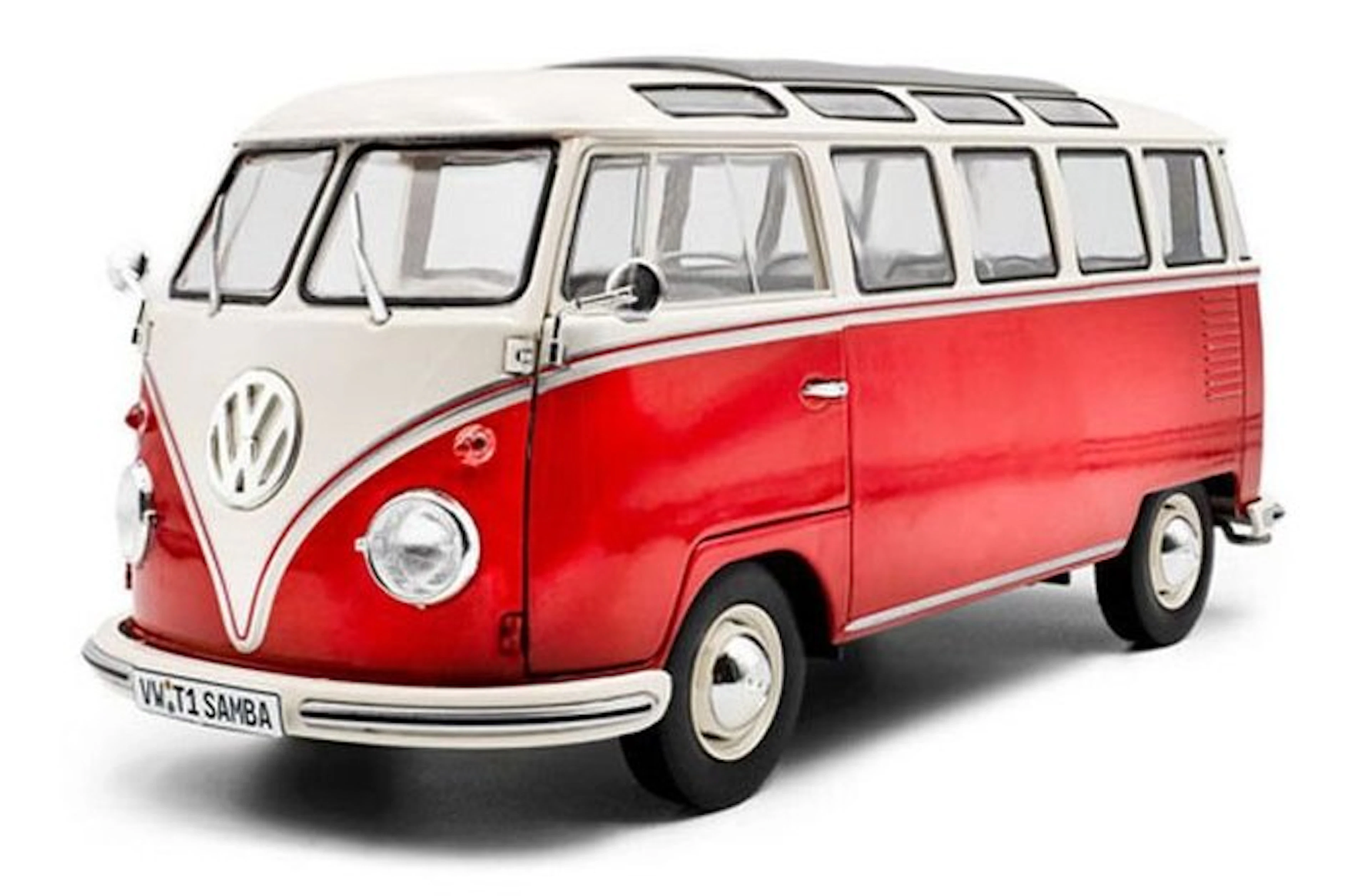 Solido 1:18 - Model van - Volkswagen T1 Samba 1962 Red/White