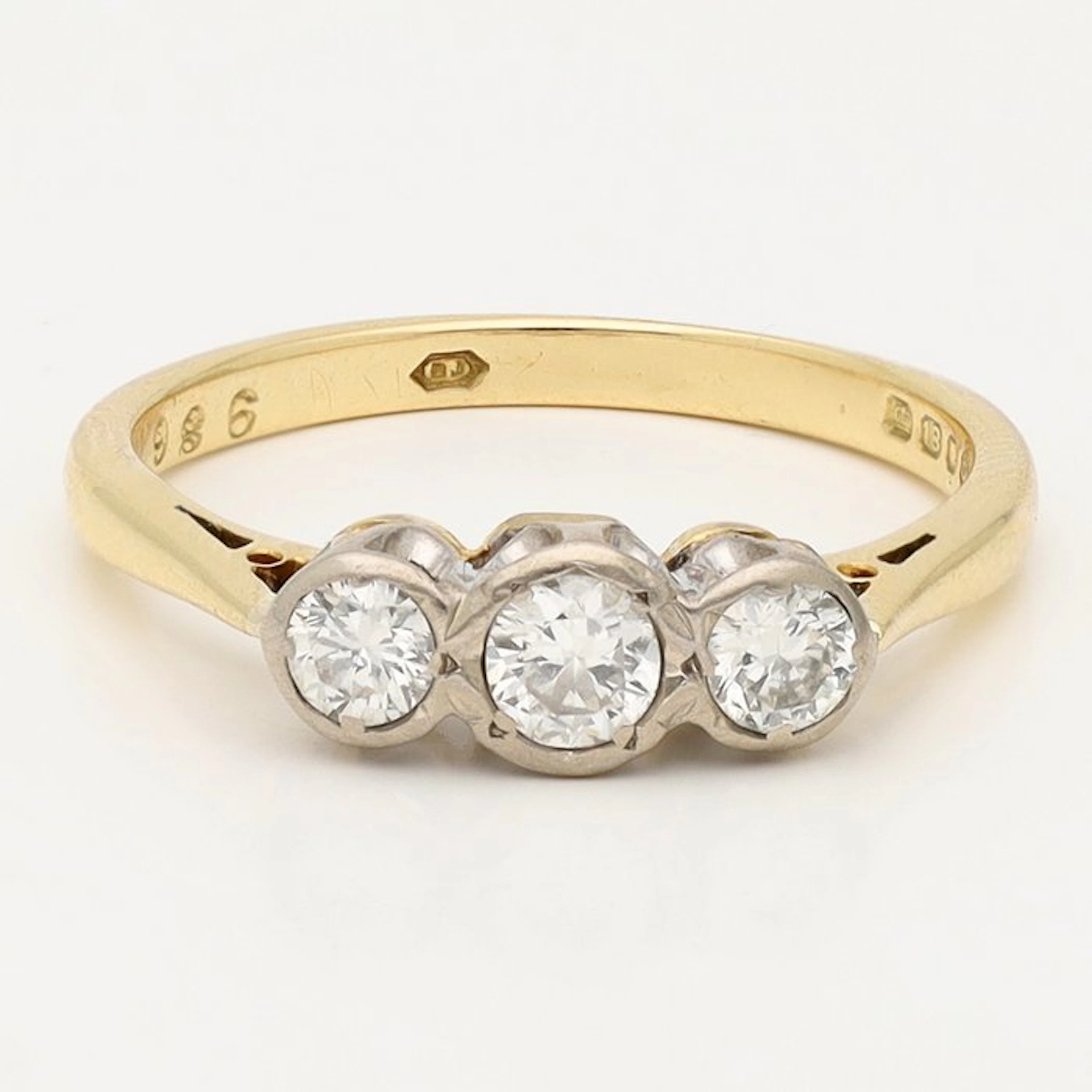Ring - 18 kt. Yellow gold, White gold - 0.44ct. tw. Diamond (Natural)