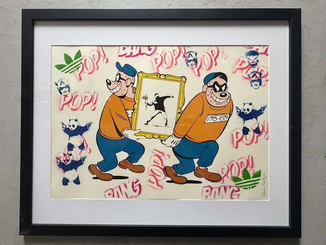 Koen Betjes (1992) - Beagle Boys stealing Banksy (handfinished print)
