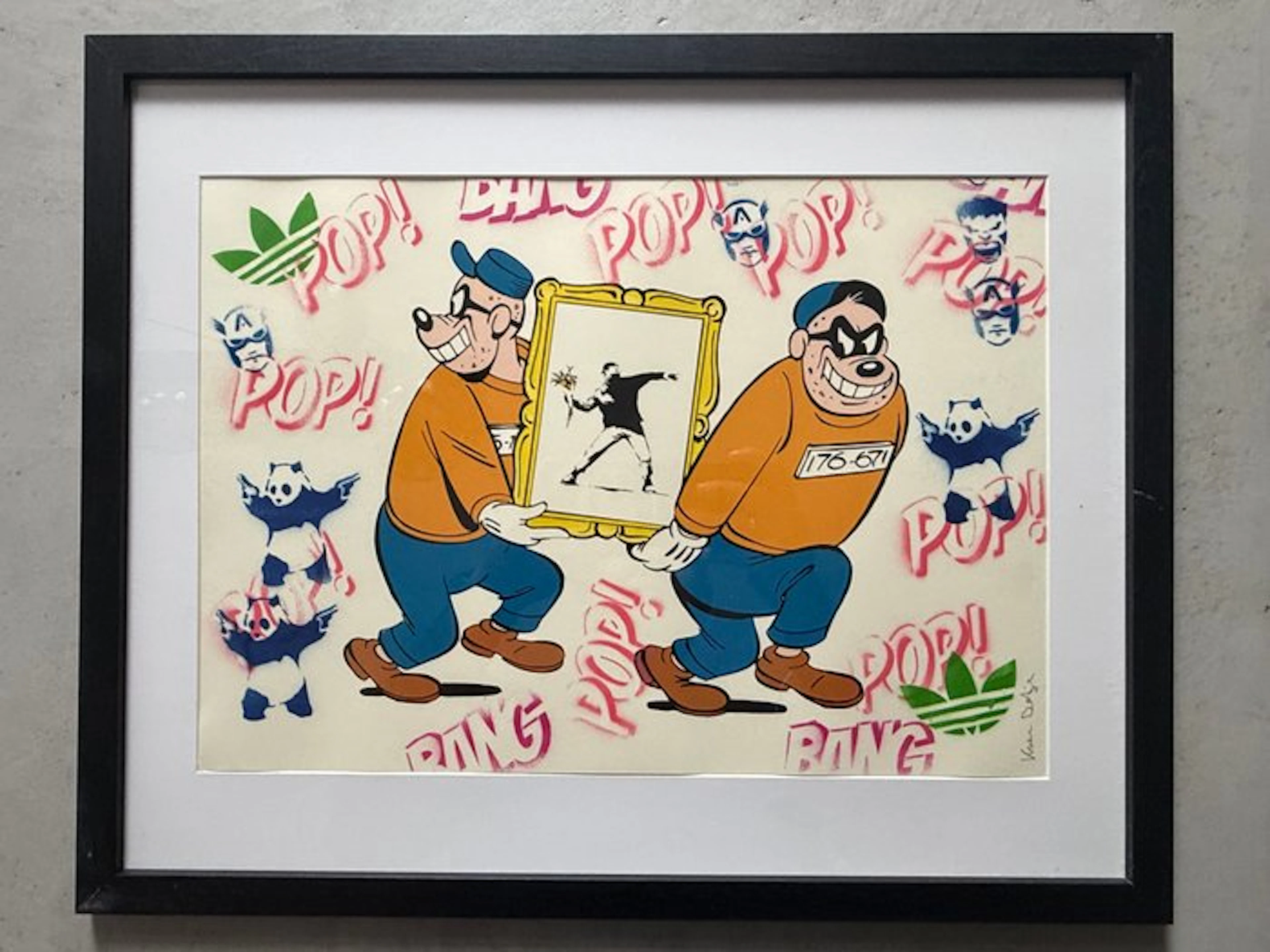 Koen Betjes (1992) - Beagle Boys stealing Banksy (handfinished print)