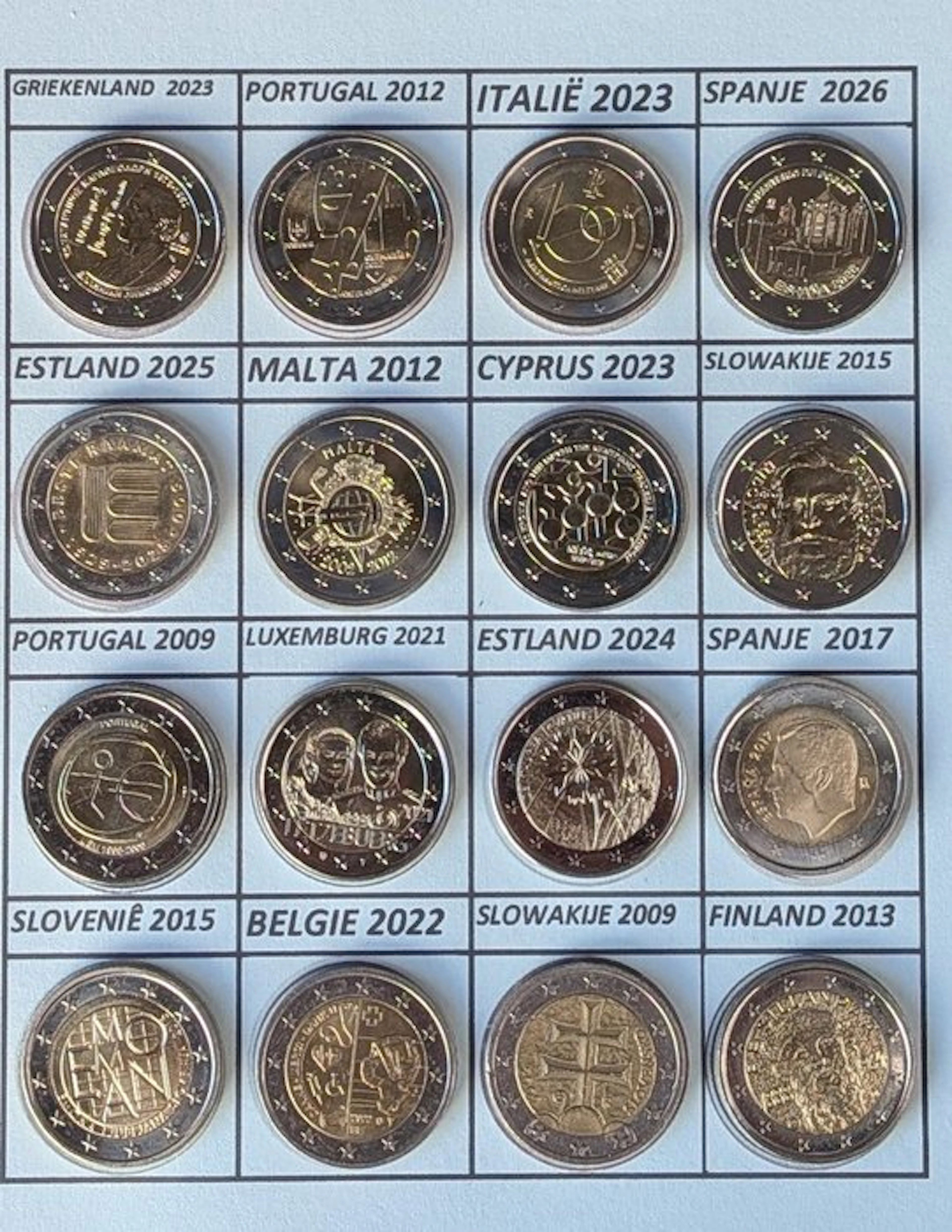 Europe. 2 Euro 2012/2026 (16 coins) (No reserve price)