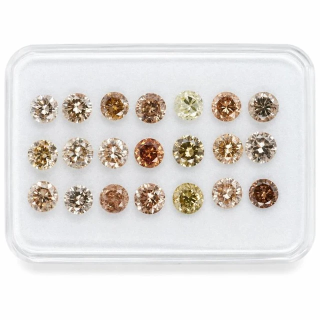 No reserve price - 21 pcs Diamond (Natural coloured) - 1.12 ct - Round - Faint