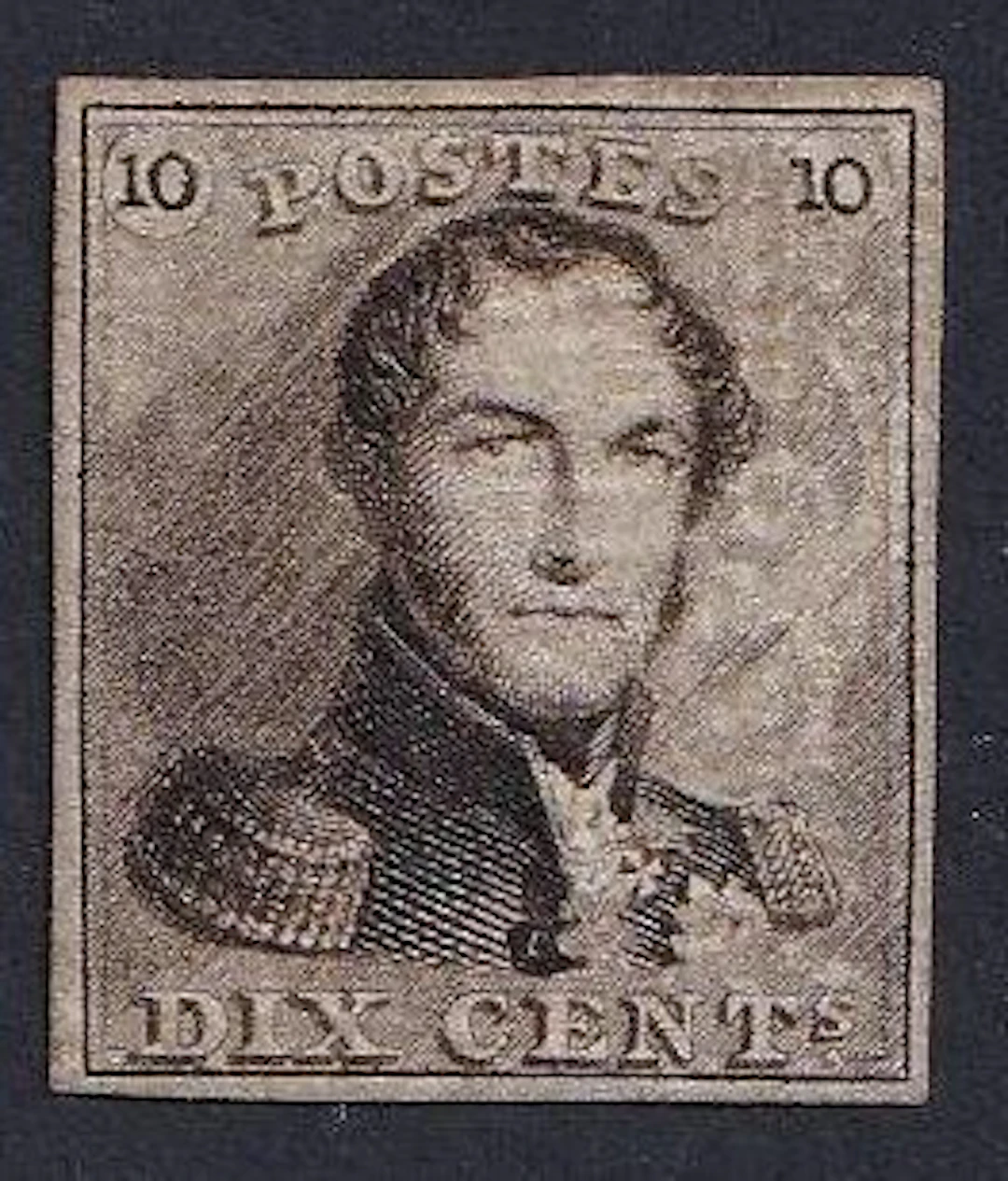 Belgium 1849 - Epaulet 10c Bruin - OBP/COB 1