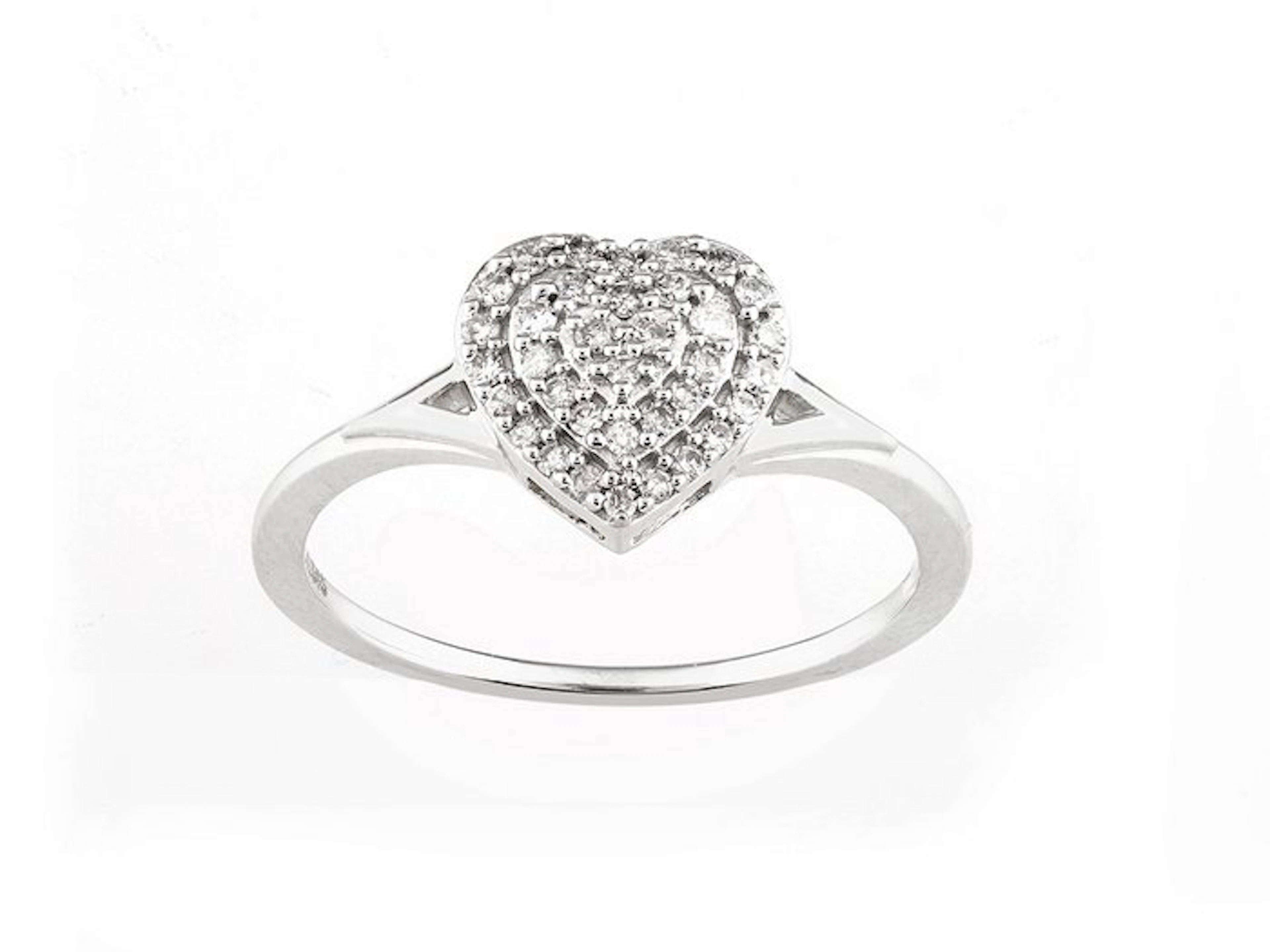Ring - 14 kt. White gold - 0.18ct. tw. Diamond (Natural)