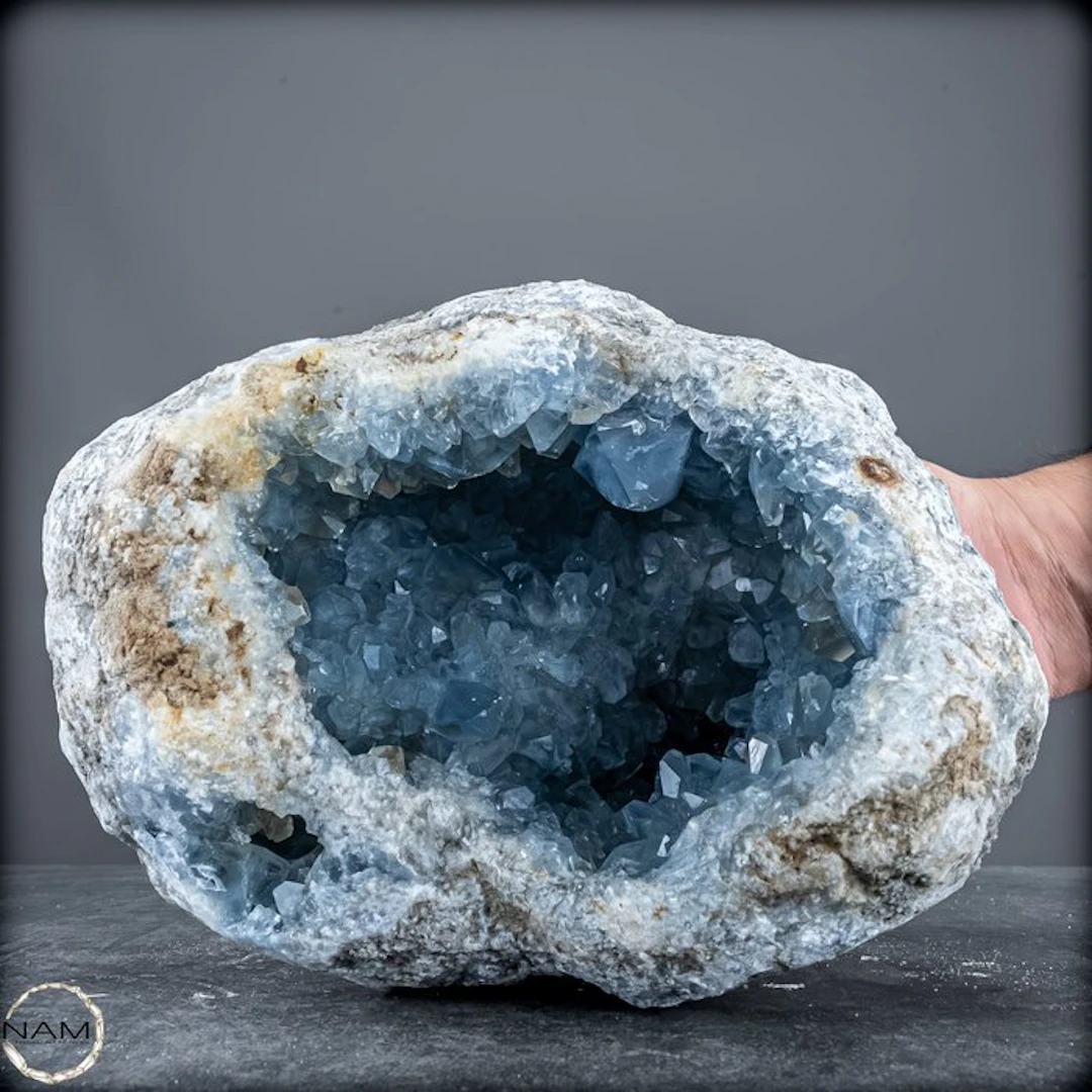 Natural Celestite druse – Sky-blue treasure from the earth.- 6053.33 g