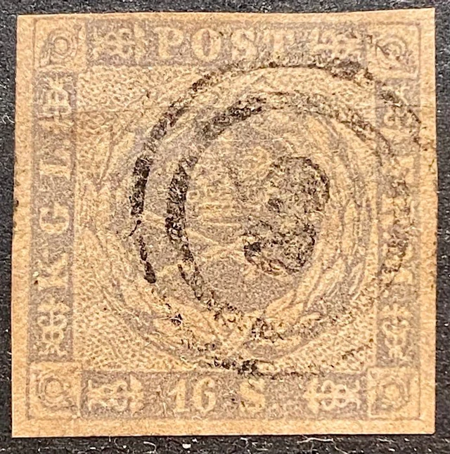 Denmark - 16 Skilling used '3 Lübeck K.D.O.P.A.' AFA €350, +100% - AFA Nr. 11