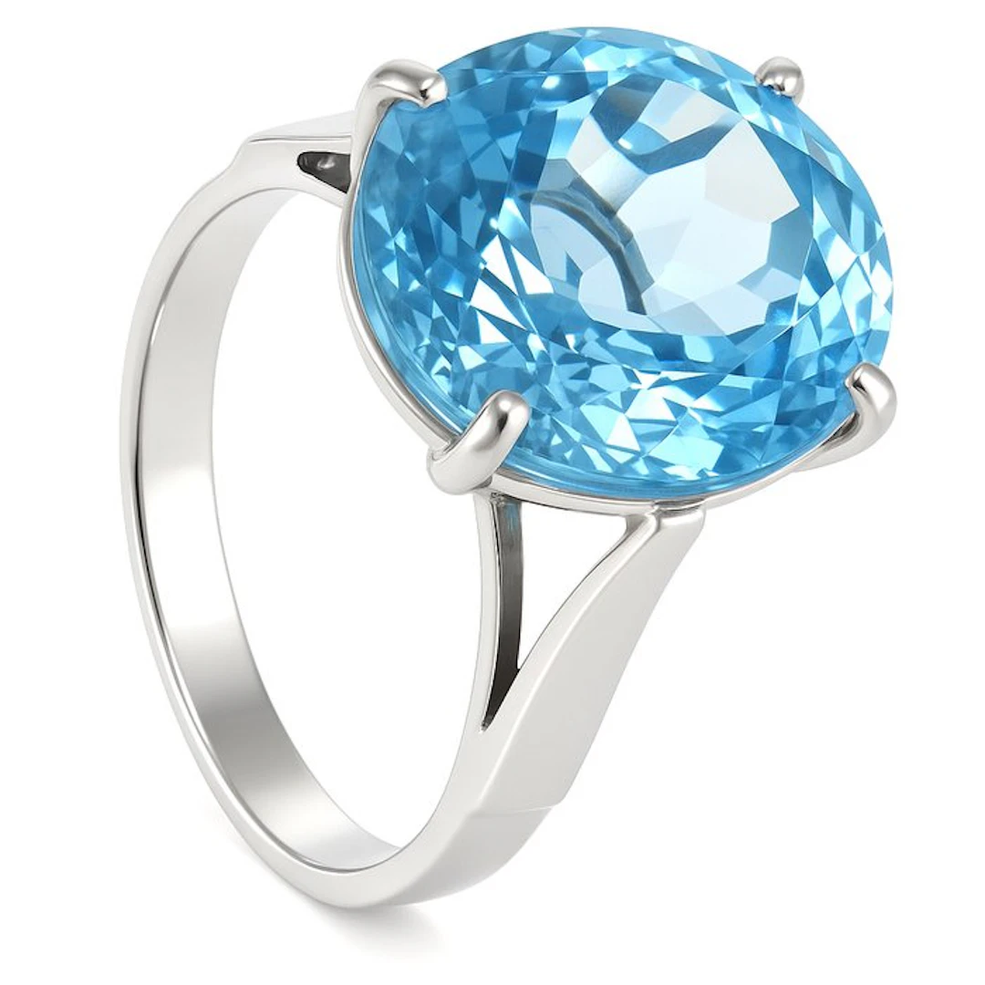 Ring - 18 kt. Yellow gold - 8.00ct. tw. Topaz - Made in Italy - Handmade