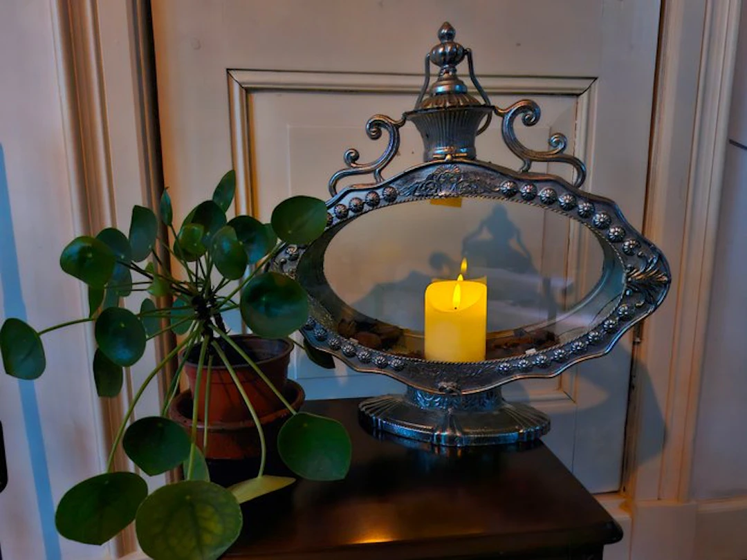 Decorative Candle Lantern - 50 cm - glas - metaal - Lantern - Metal