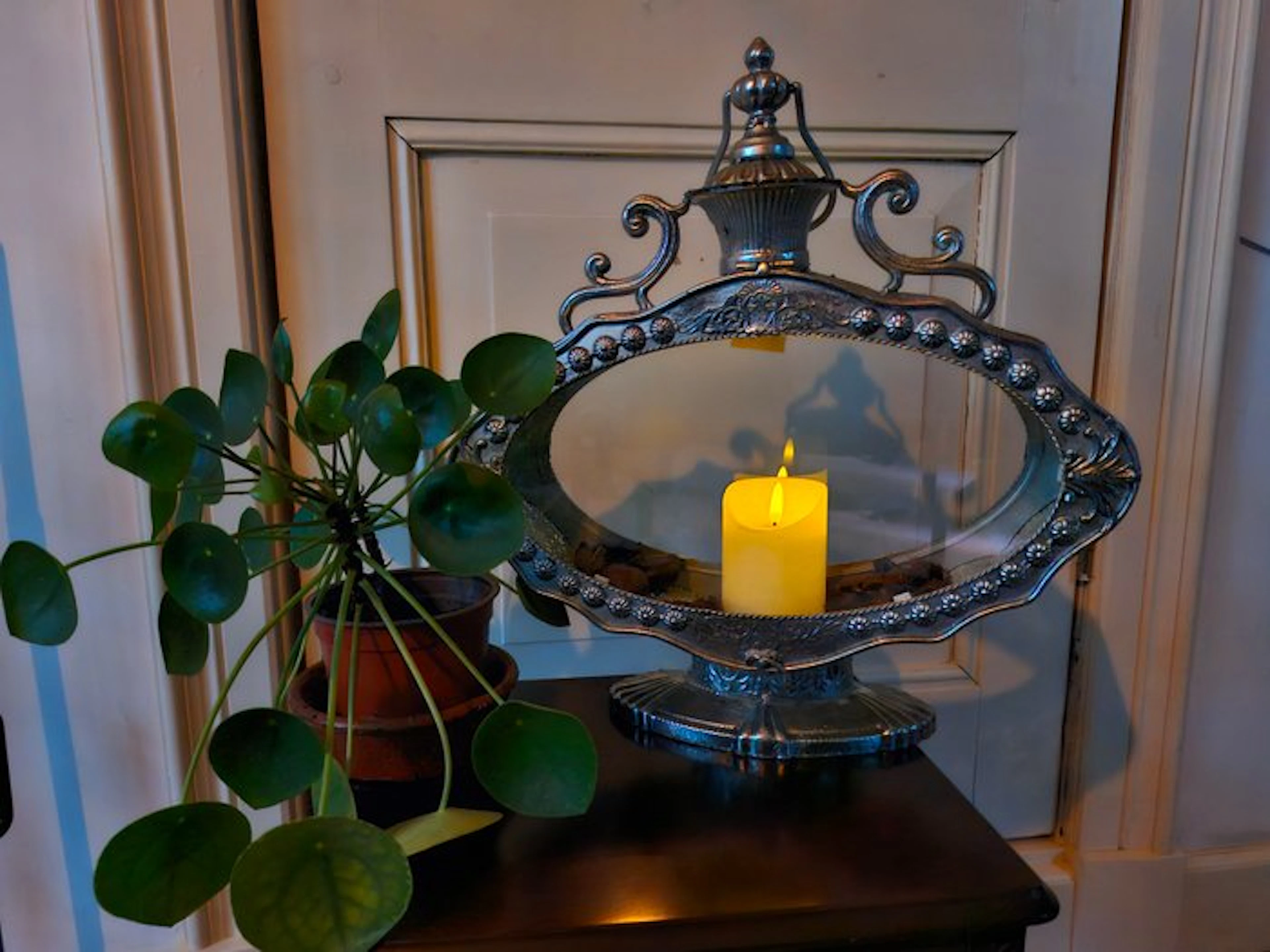 Decorative Candle Lantern - 50 cm - glas - metaal - Lantern - Metal