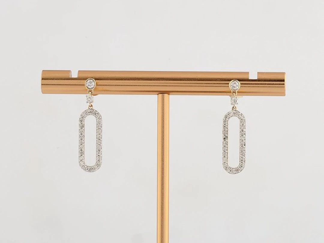 Earrings - 14 kt. Yellow gold - 0.43ct. tw. Diamond (Natural)