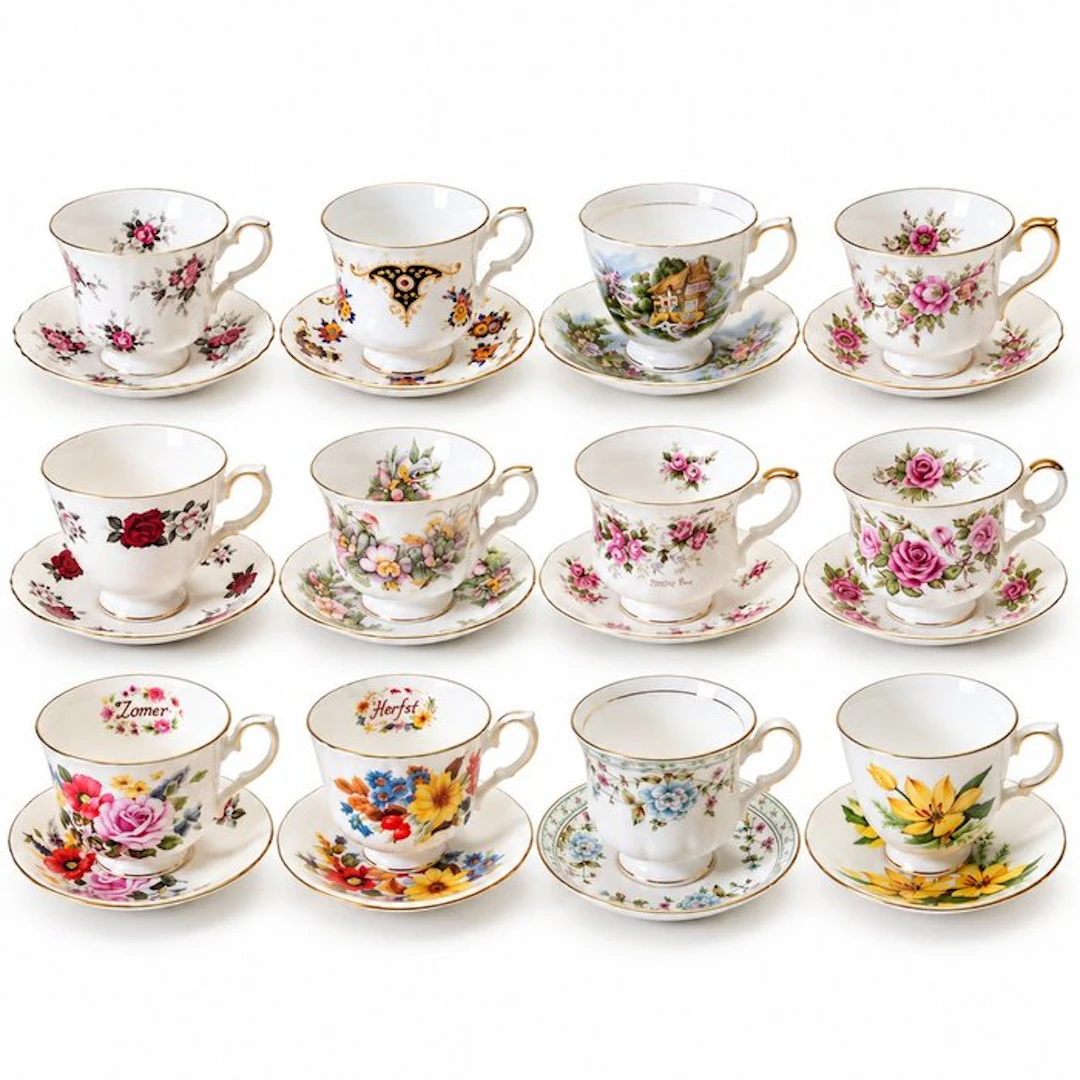 Coffee and tea service (12) - Bone china - High Tea - Kop & Schotels