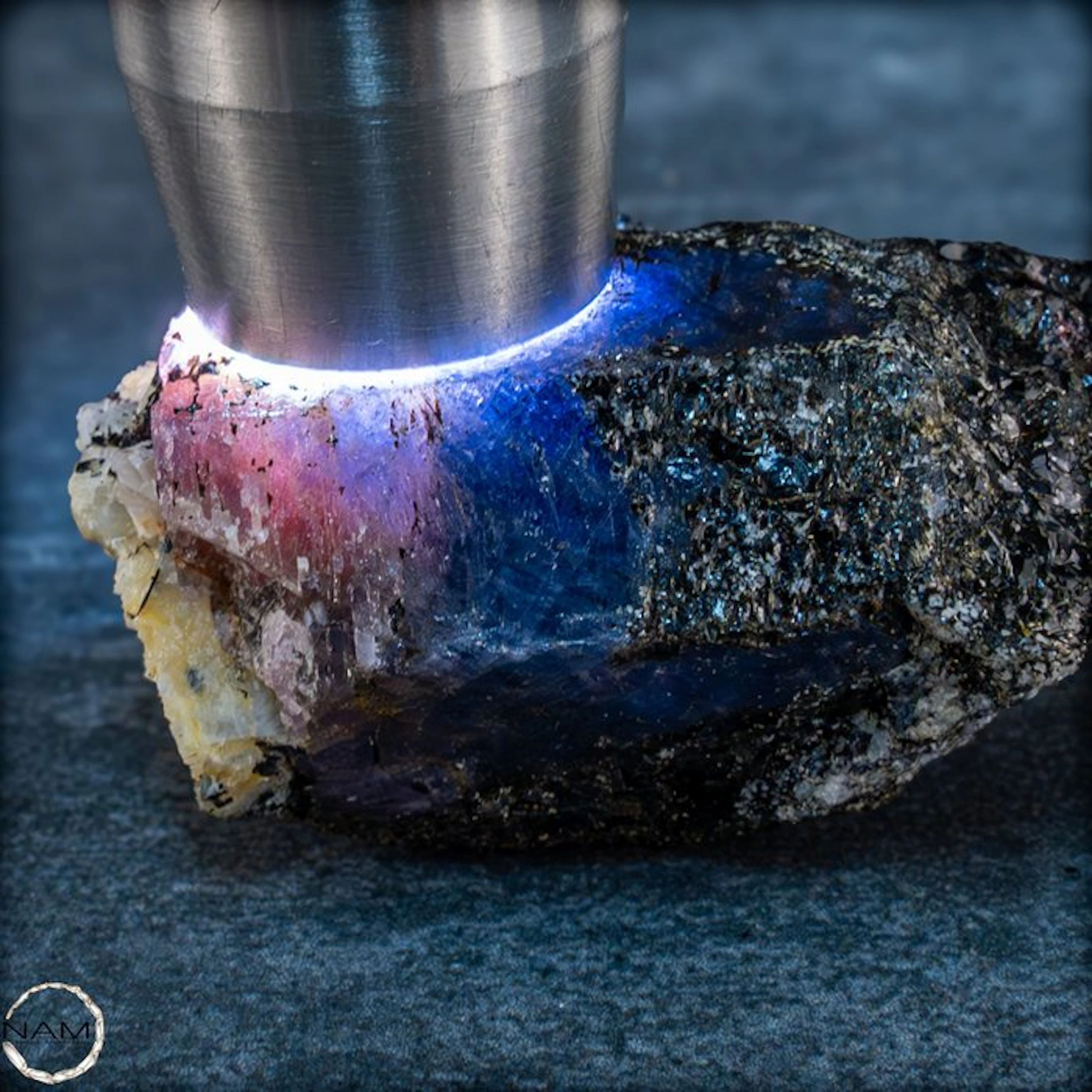 Natural multicolored sapphire on matrix 692.05 ct from Kenya- 138.41 g
