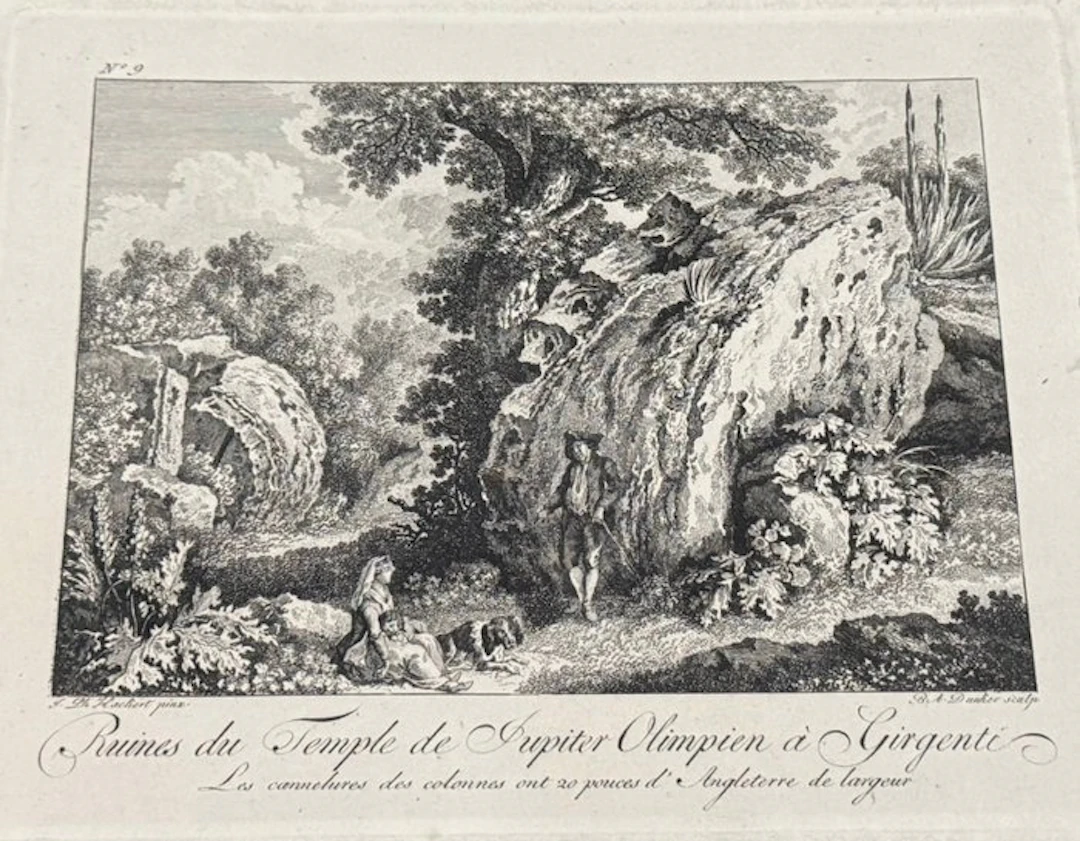 Ecole du XVIIIe siècle - Ruines du Temple de Jupiter Olimpien à Girgenti