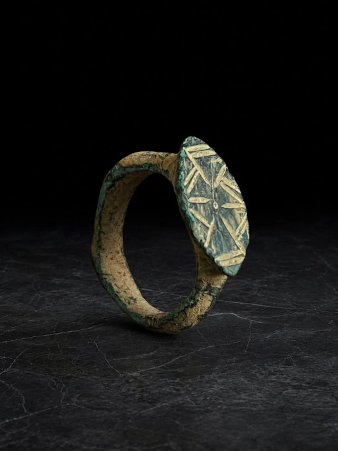 Medieval Bronze Ring with Geometric Bezel – Seljuk Period...