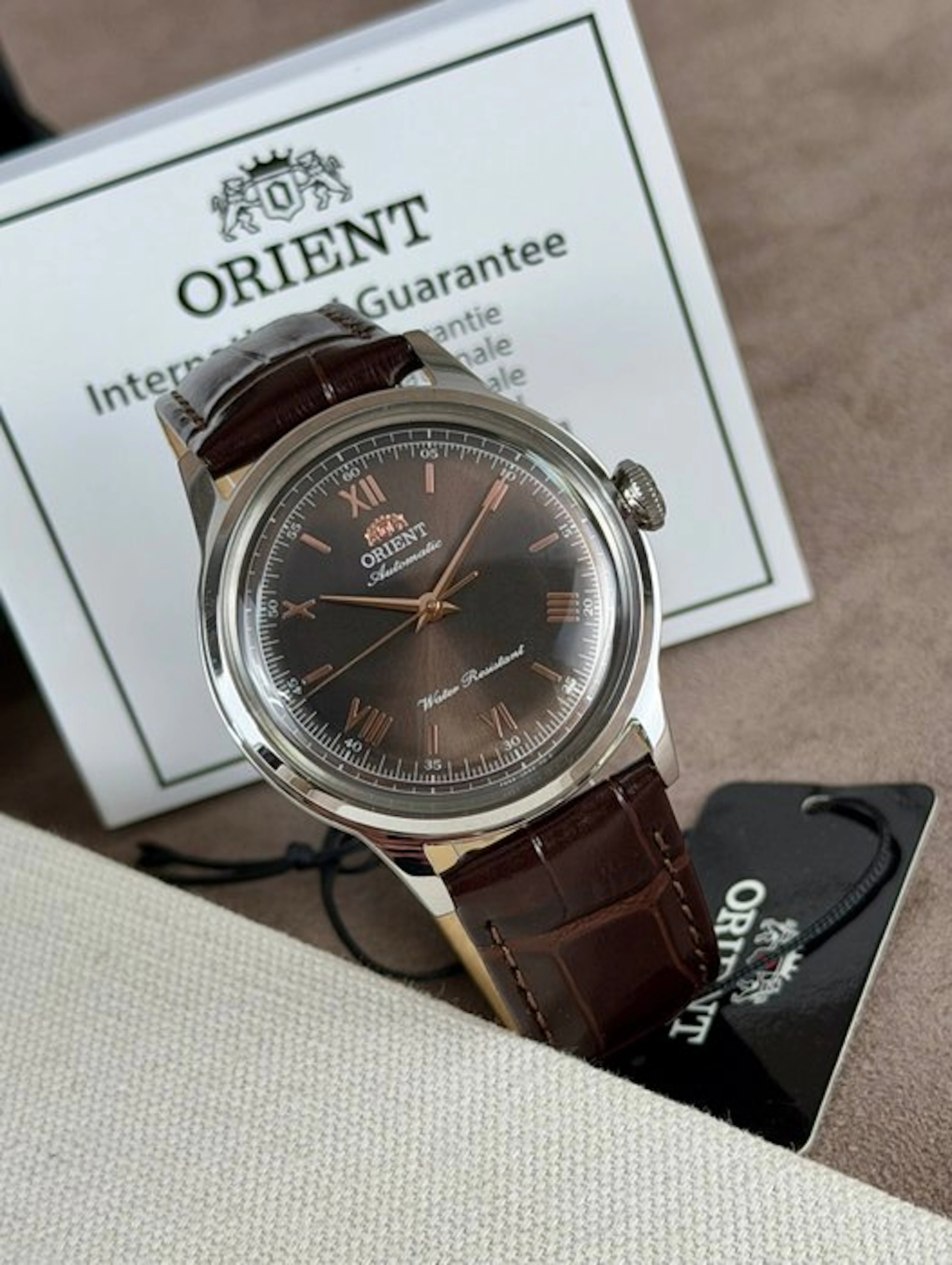 Orient - Bambino Date Automatic Brown - No reserve price...