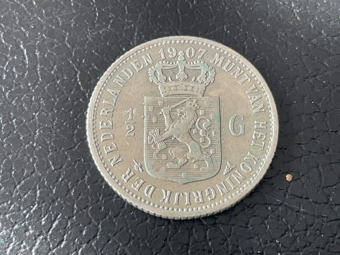 Netherlands. Wilhelmina. 1/2 Gulden 1907 (No reserve price)