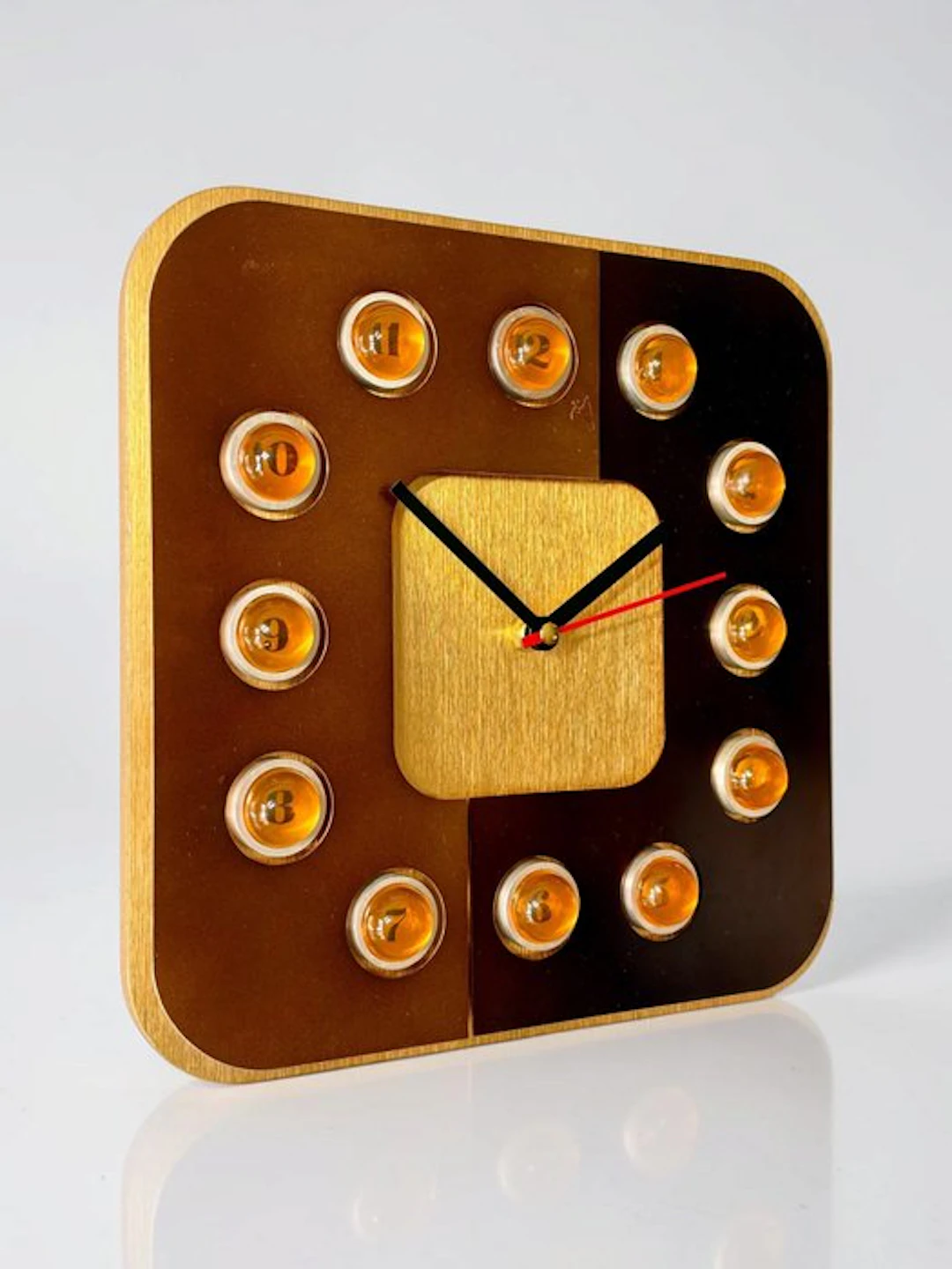 Wall clock - Juwelier Hörl Prototype - Mid-century modern Steel