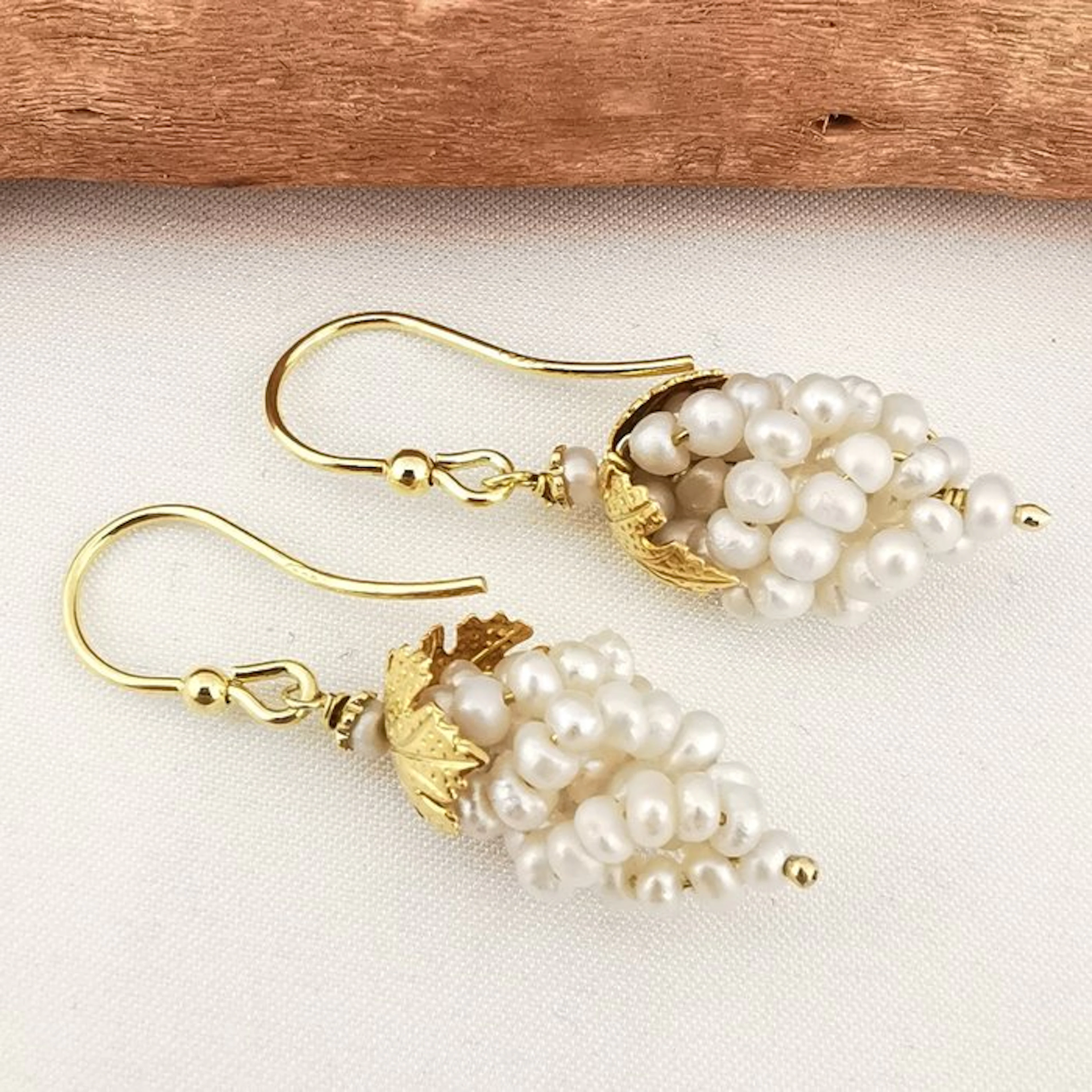 Pearl - Silver - Earrings - Pearl grape clusters