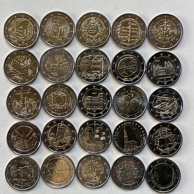 Europe. 2 Euro Various Years (25 munten) (No reserve price)