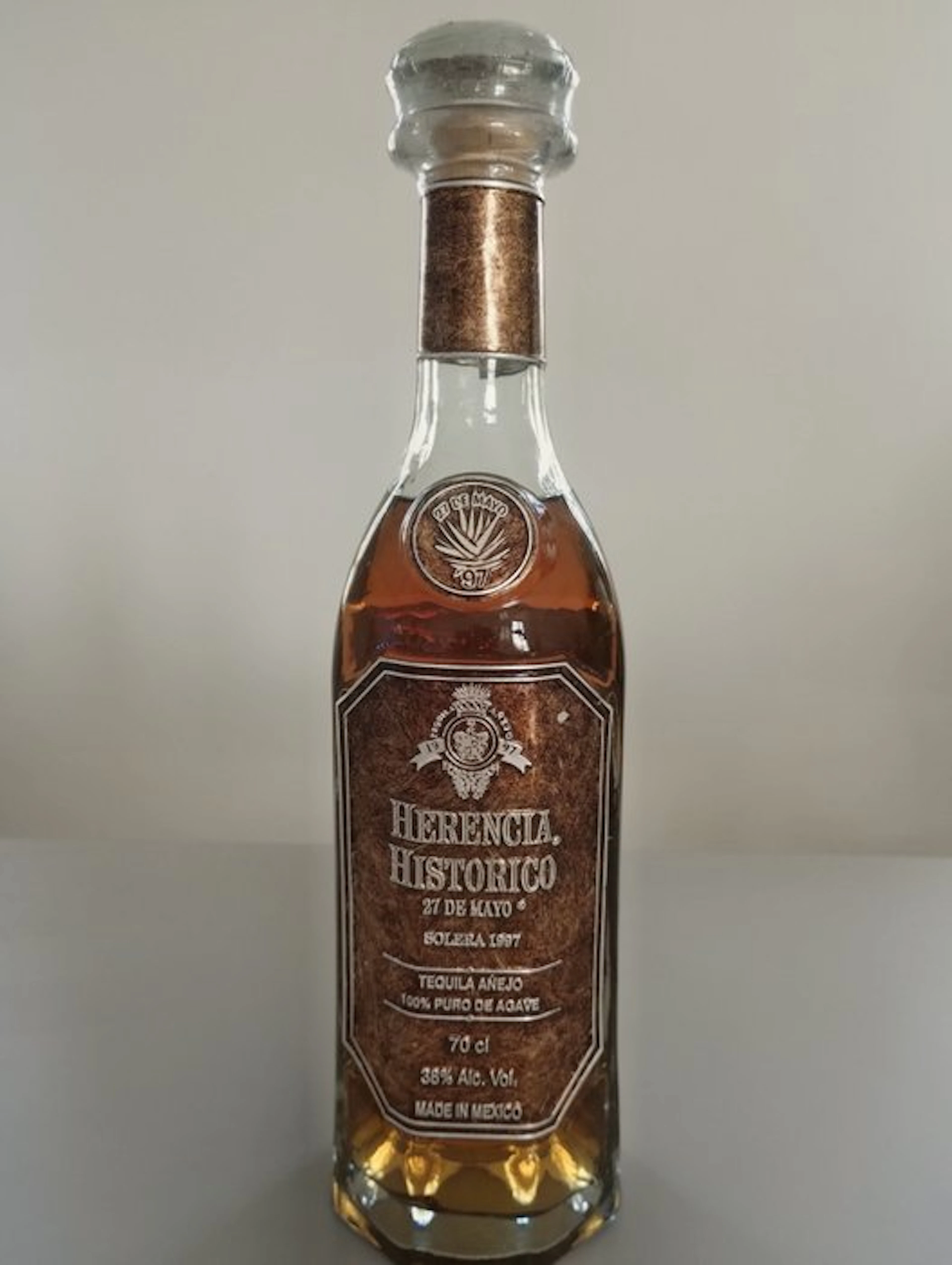 Herencia Histórico - 27 de Mayo – Solera 1997 Tequila Añejo - 70cl