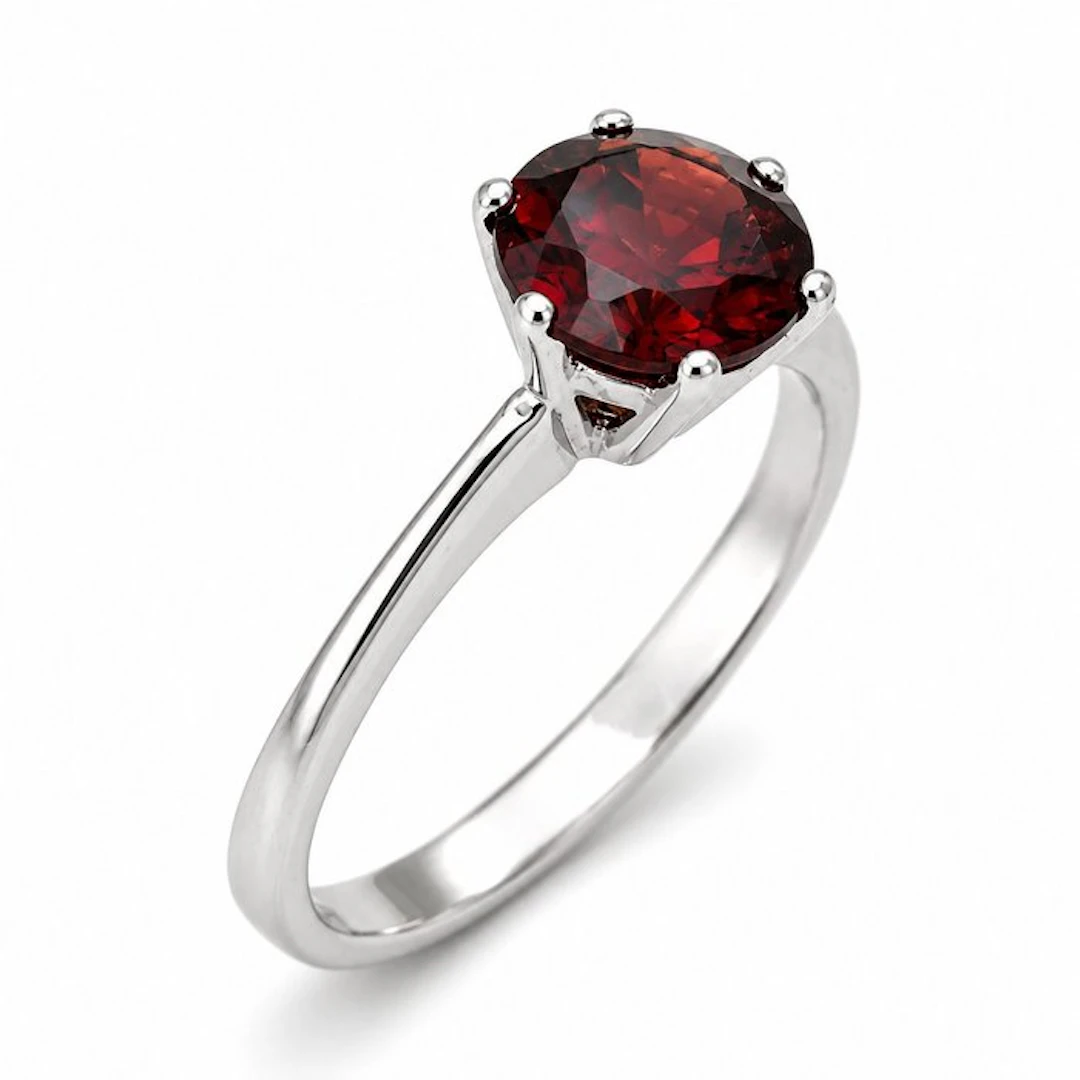 Ring - 18 kt. White gold - 1.40ct. tw. Rhodolite - Made in Italy - Handmade