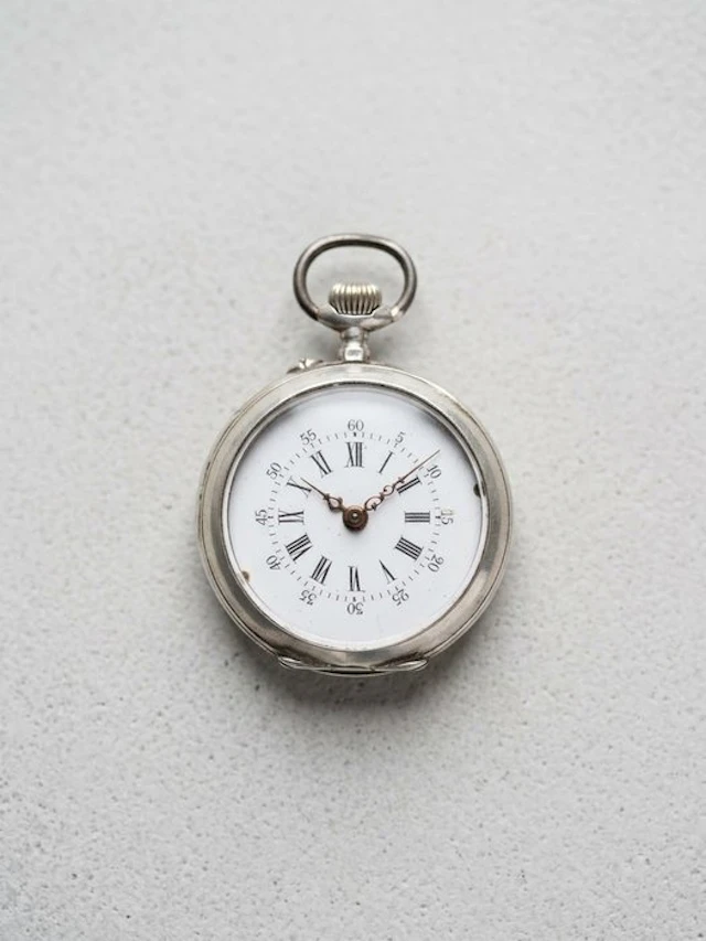 Montre de poche Art Nouveau en argent – 28 mm –...