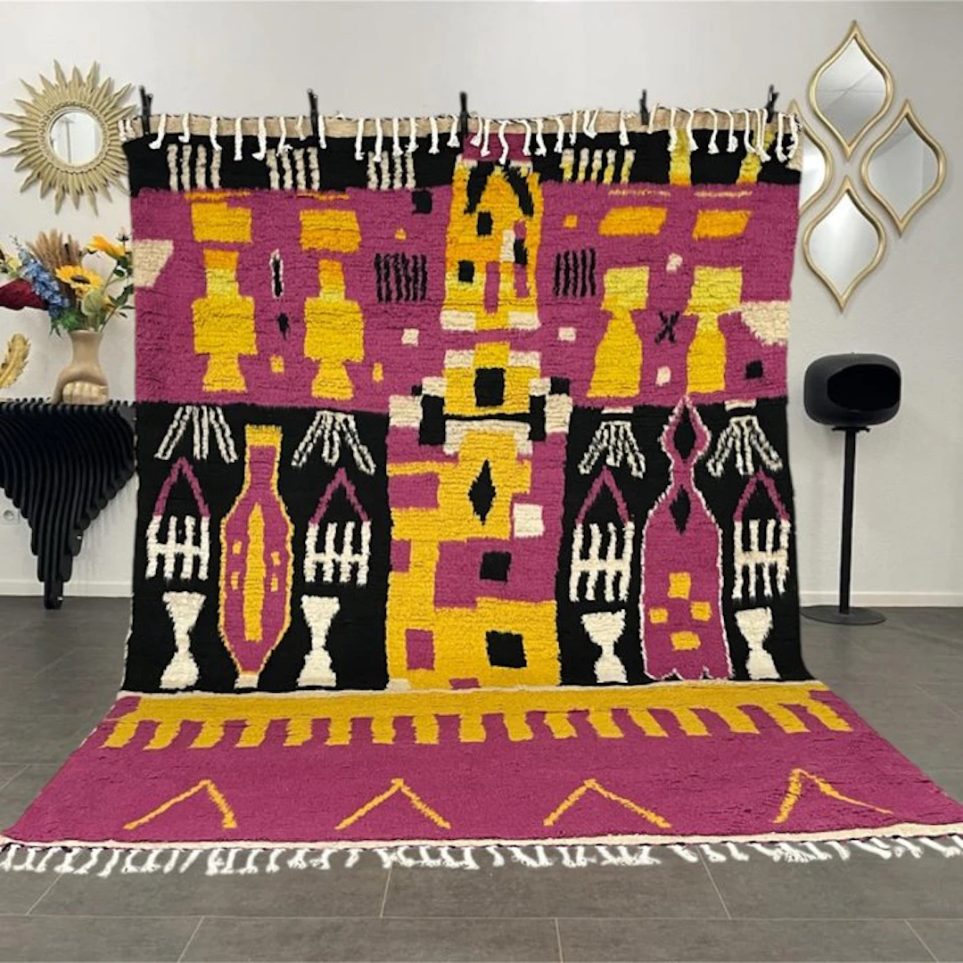 Berber, Large colorful Azilal rug – Berber artistic...