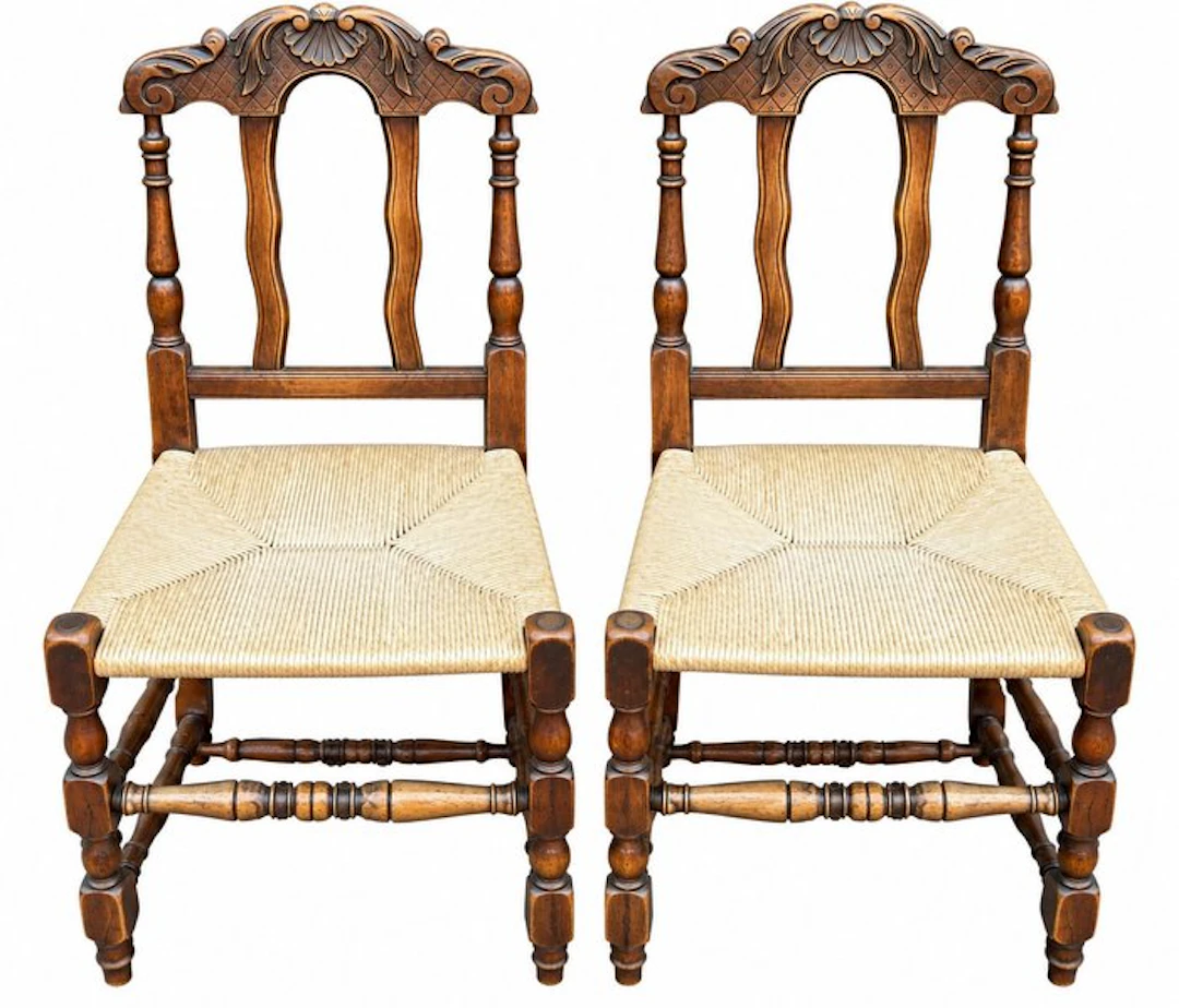 Chair (2) - Oak, straw - Chair, table, for eating