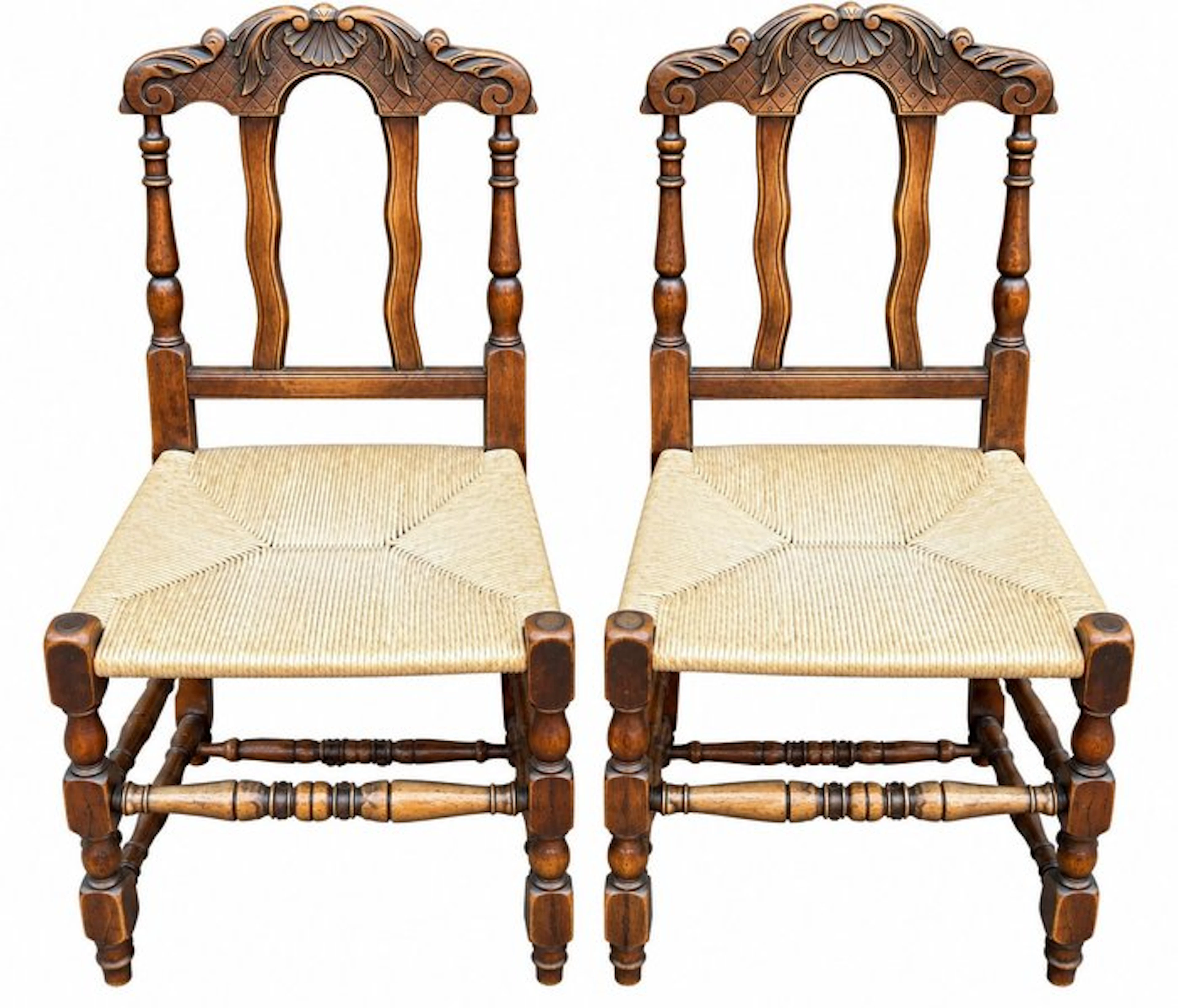 Chair (2) - Oak, straw - Chair, table, for eating