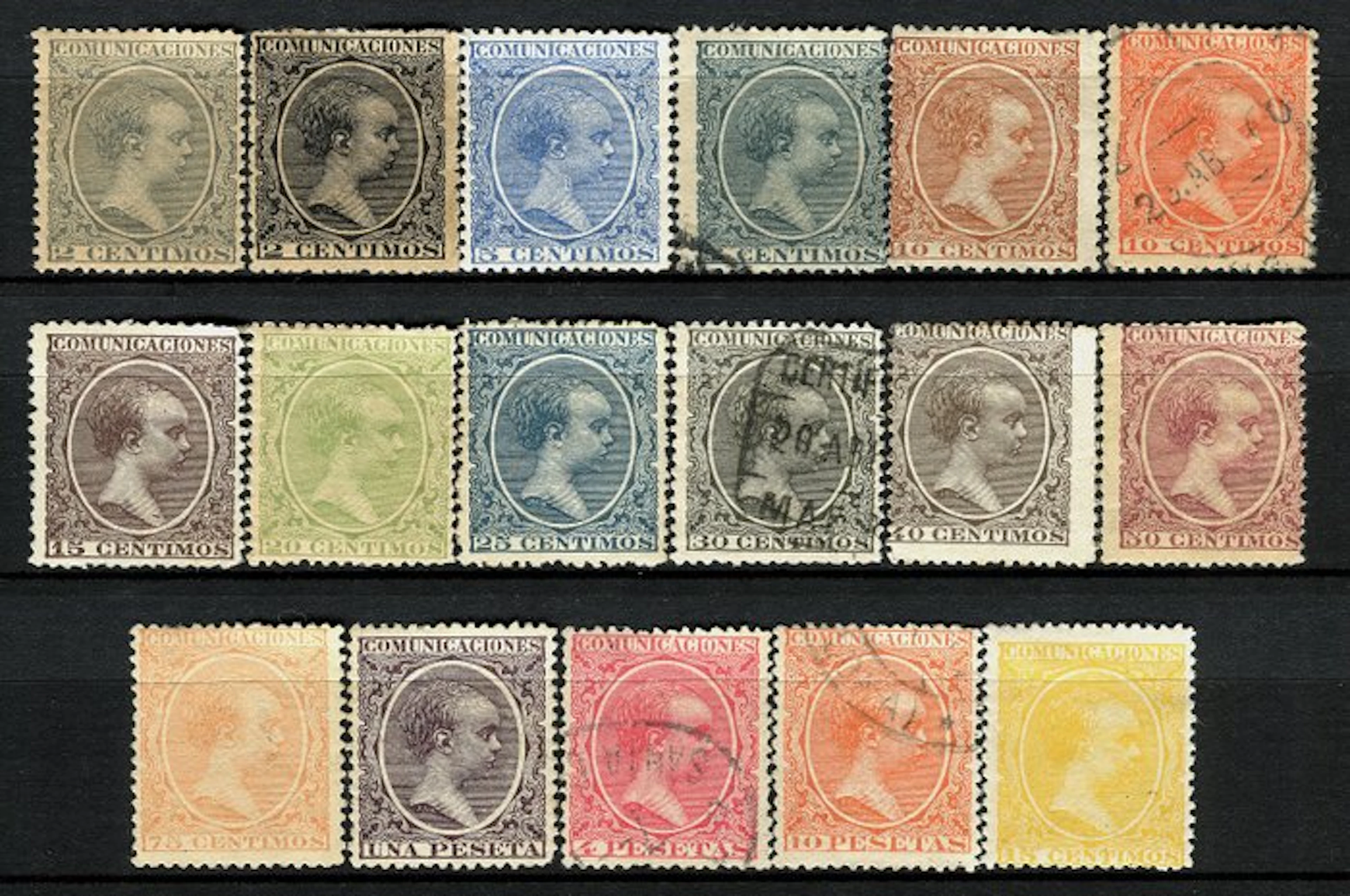 Spain 1889/1901 - Alfonso XIII. Baldy. - EDIFIL 213-229
