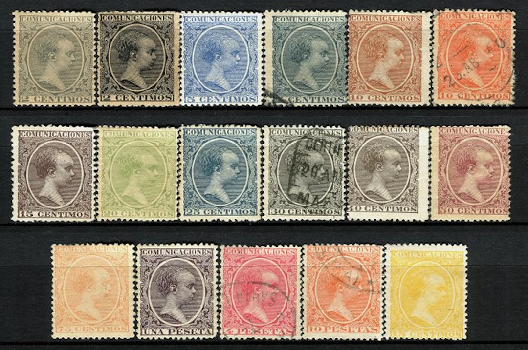 Spain 1889/1901 - Alfonso XIII. Baldy. - EDIFIL 213-229