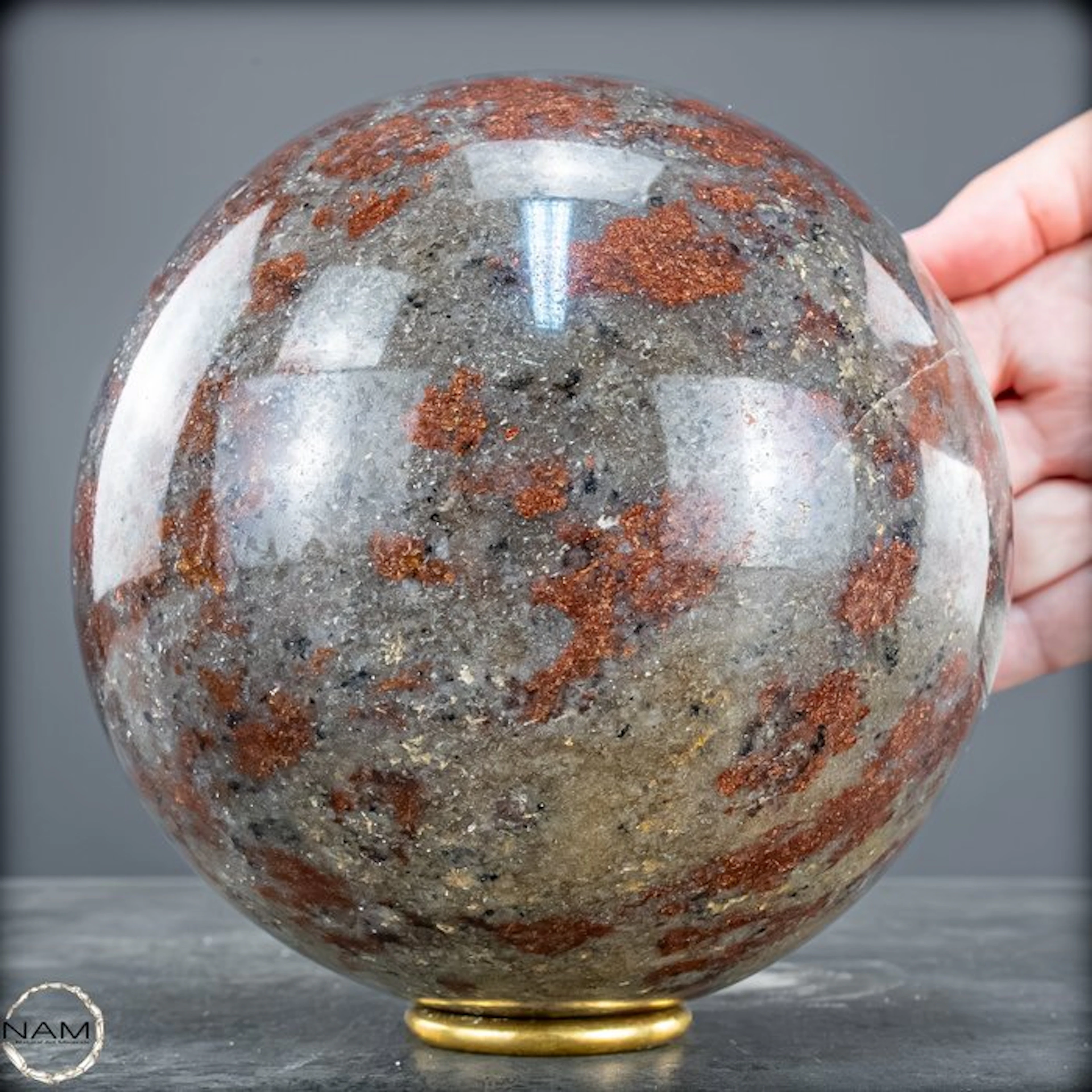 Natural Rare Red Aventurine Sphere- 3661.79 g